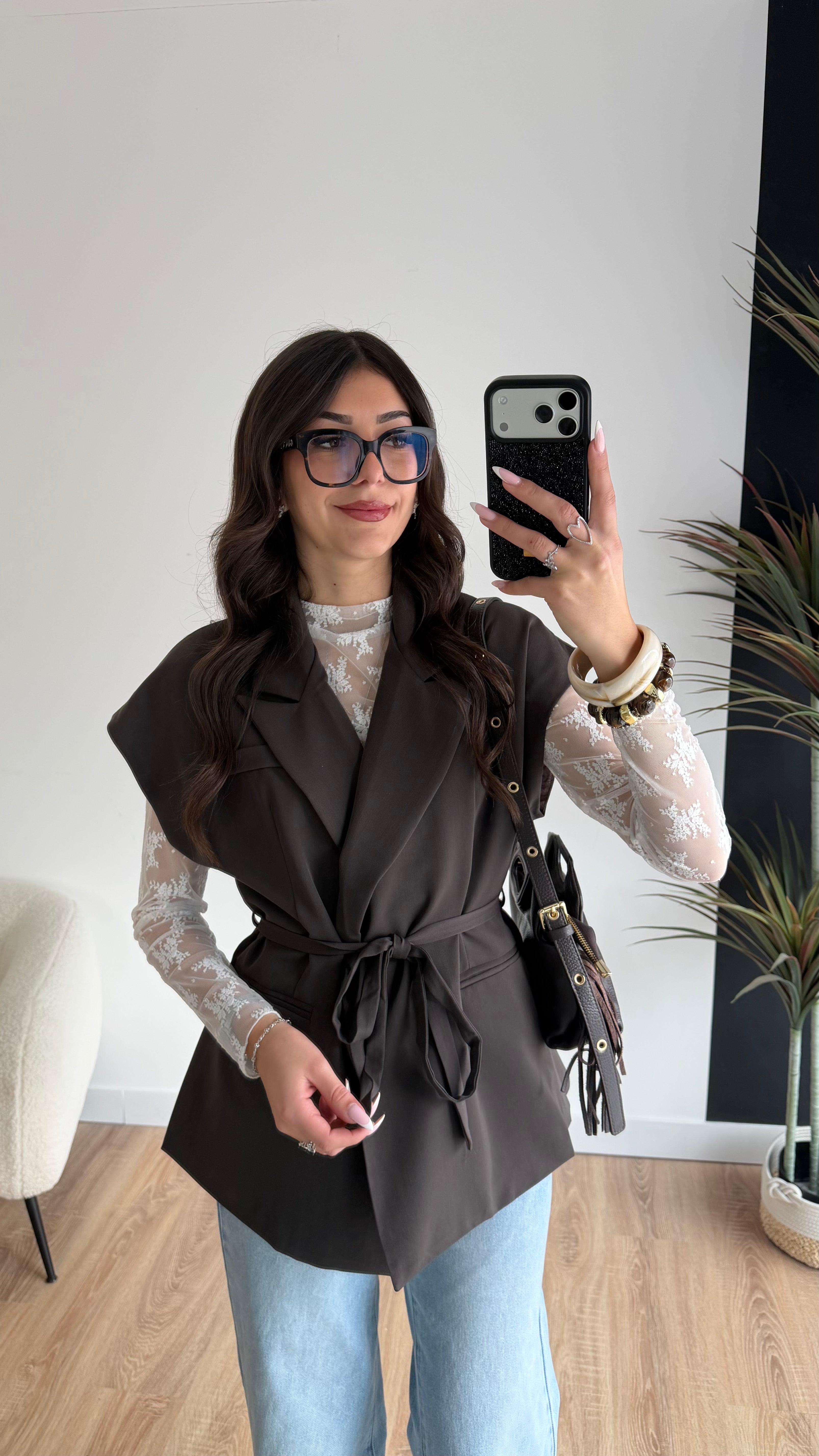 Blazer sans manches choco