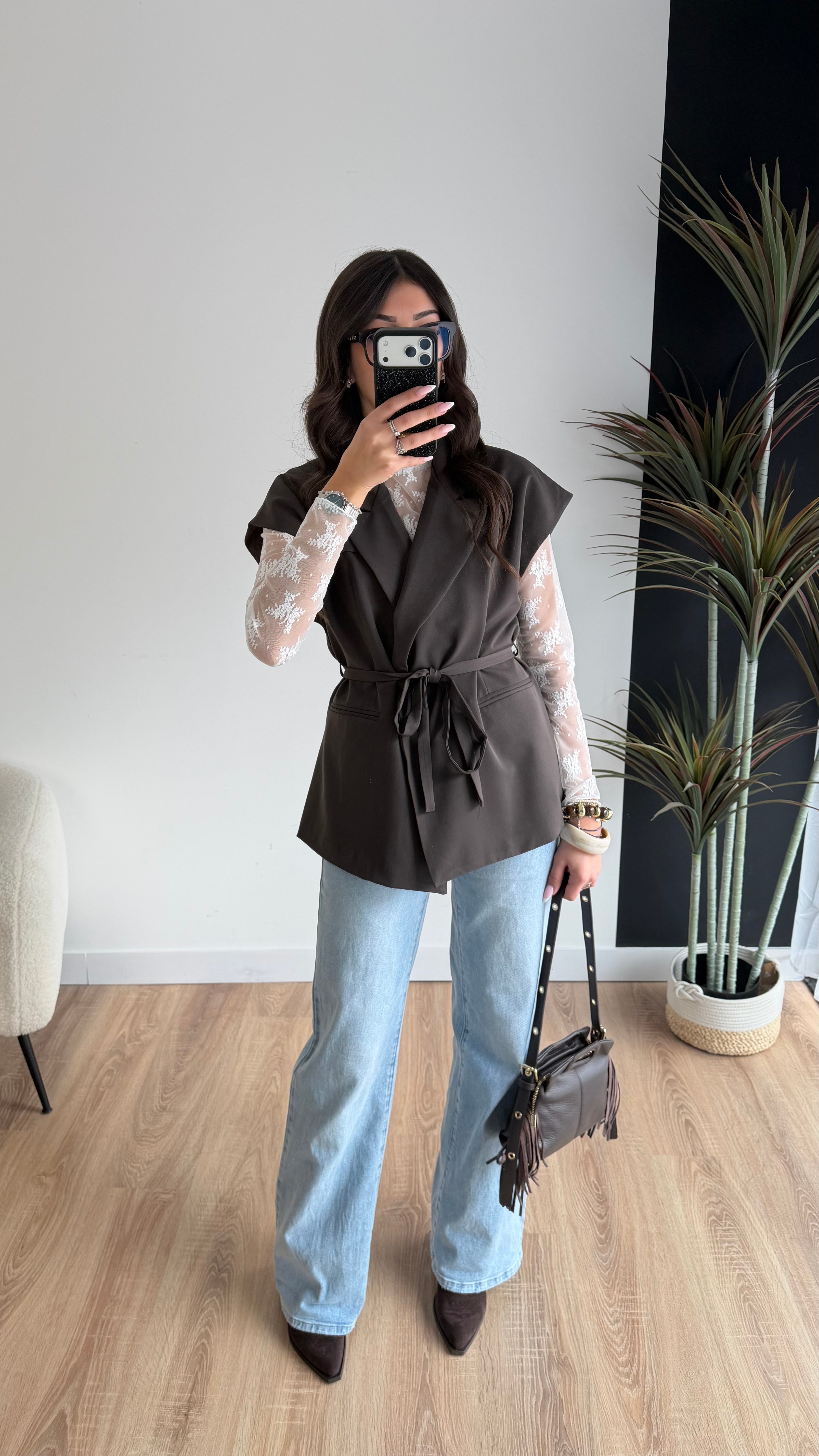 Blazer sans manches choco