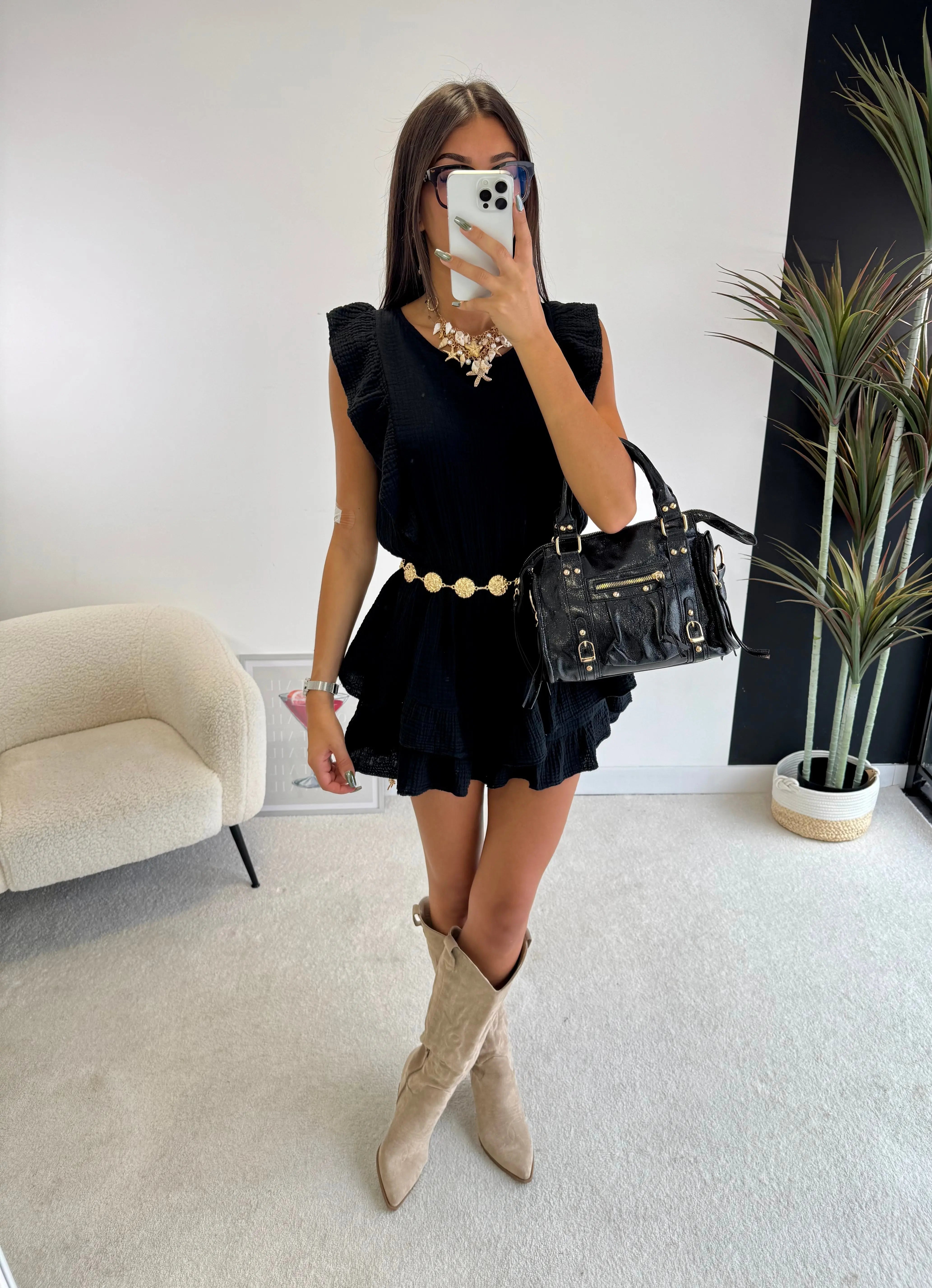 Combi-short en gaze de coton