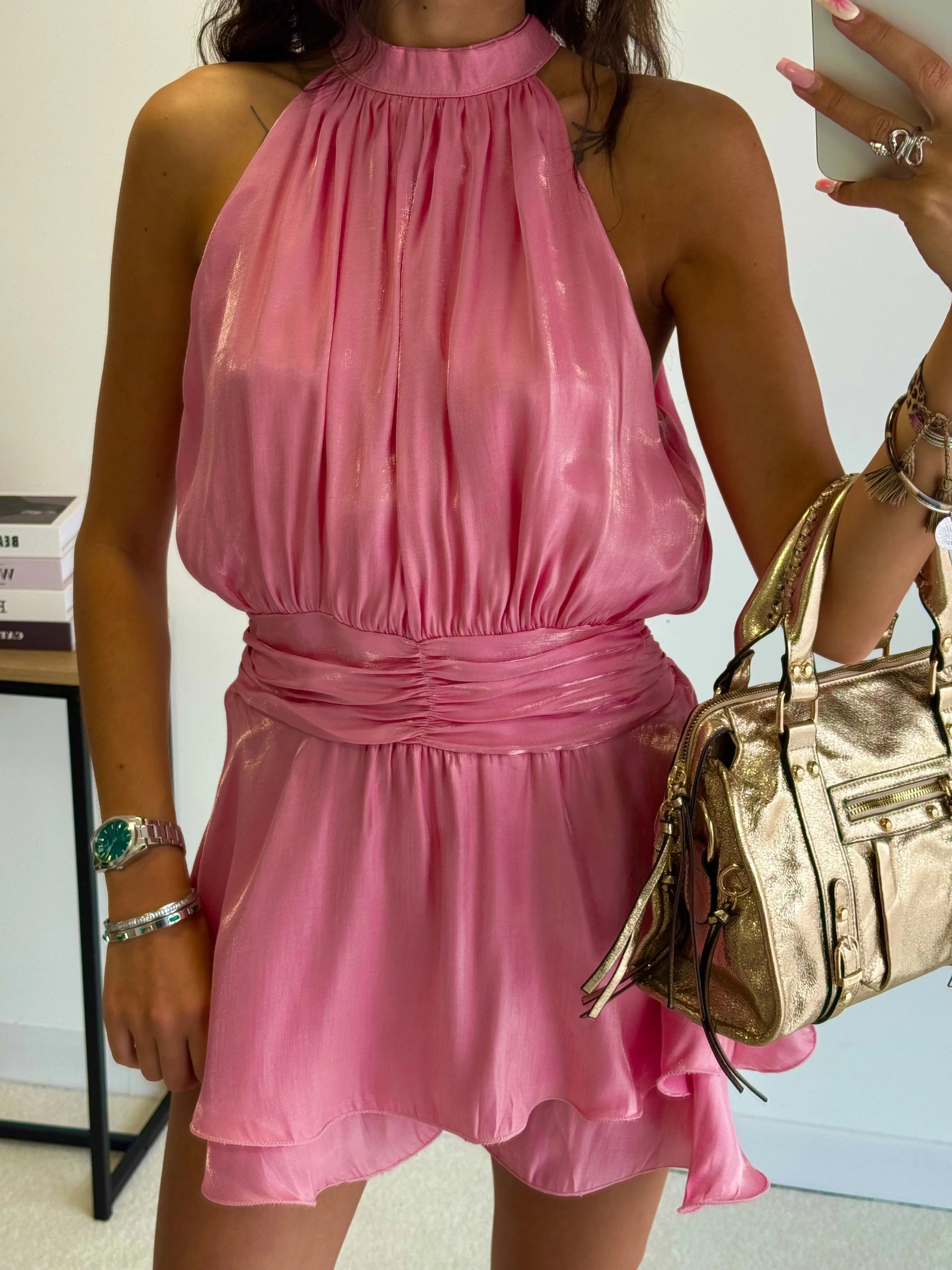 Combi-short satinée