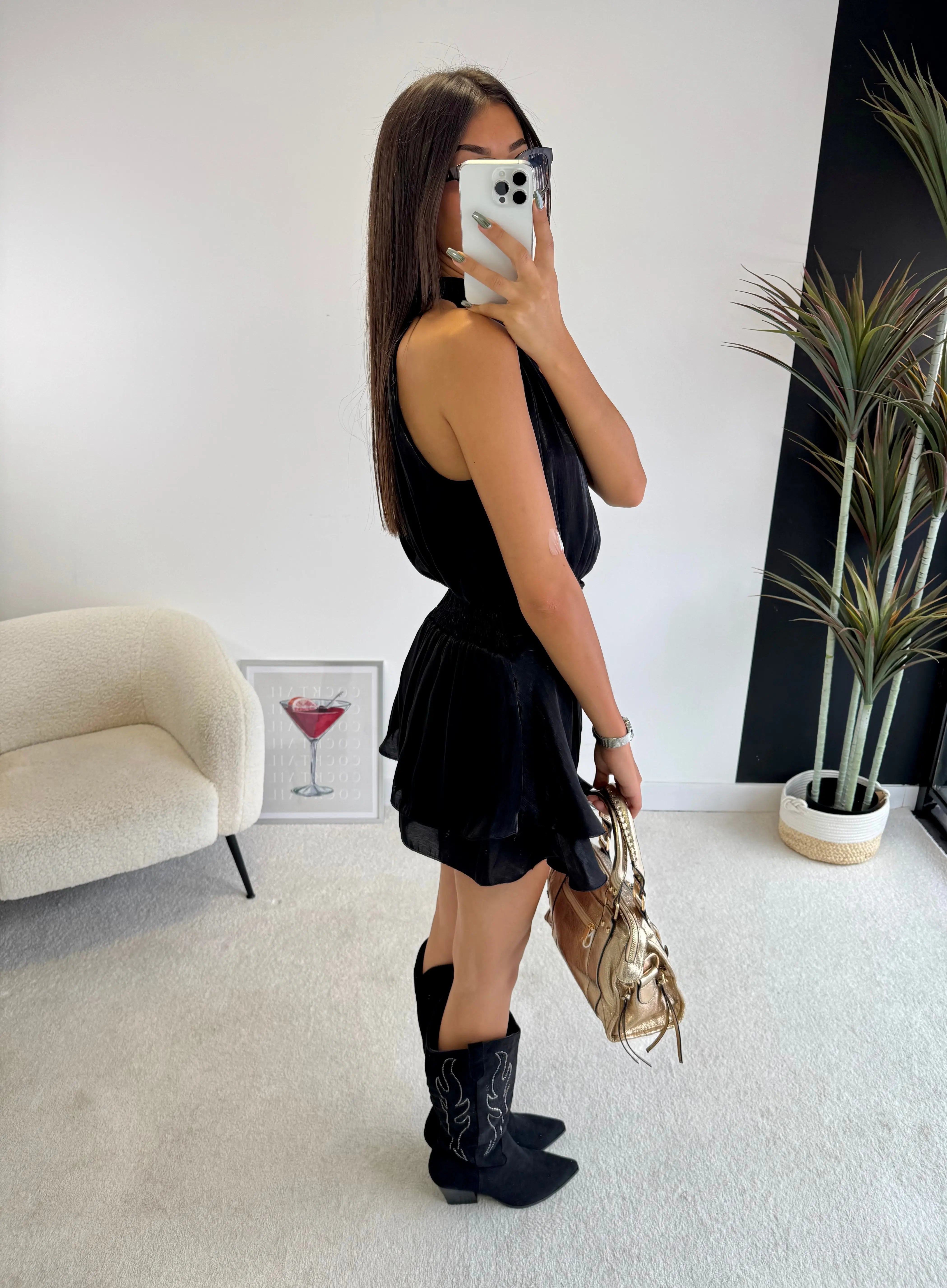 Combi-short satinée