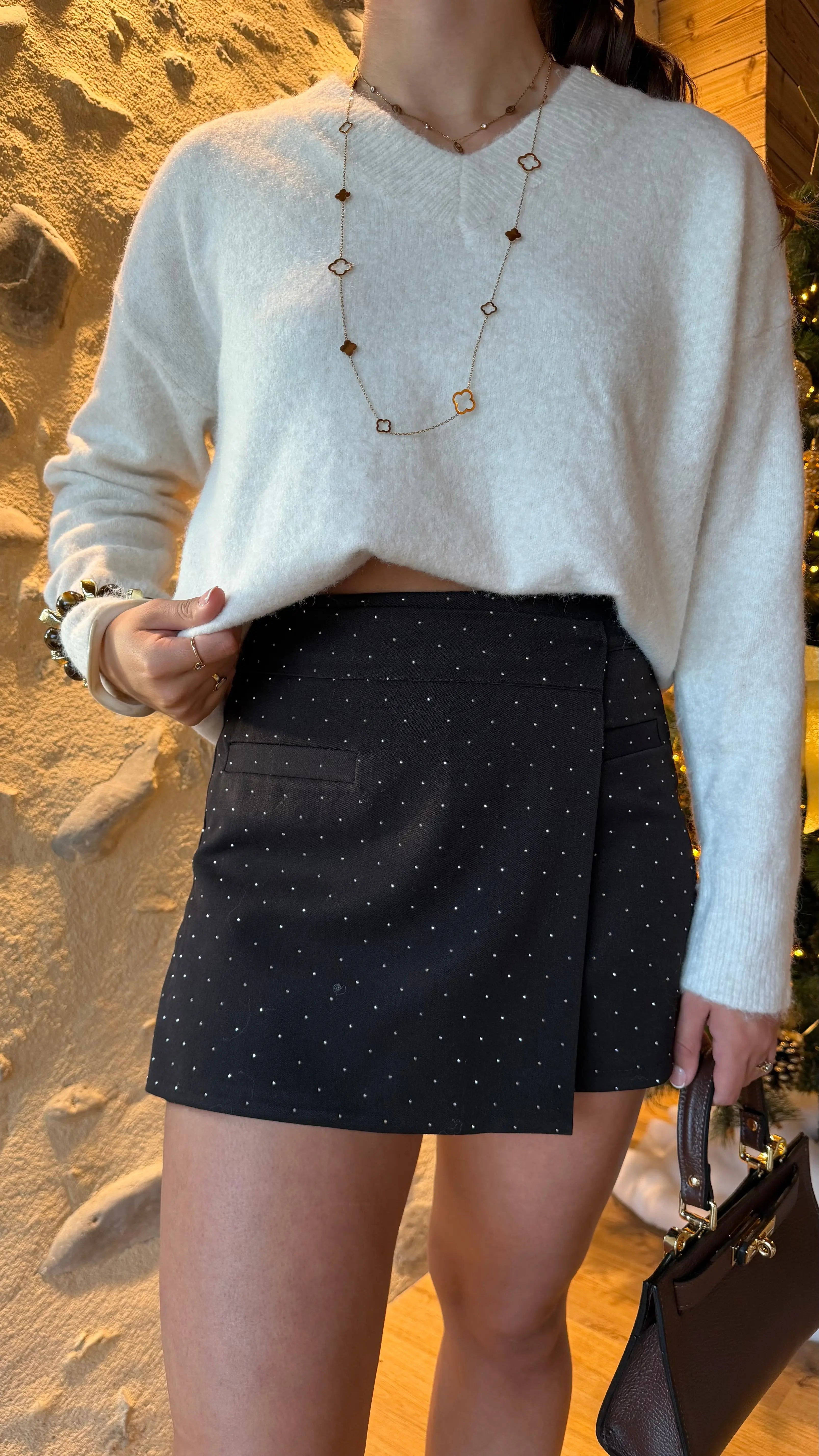 Jupe short strass
