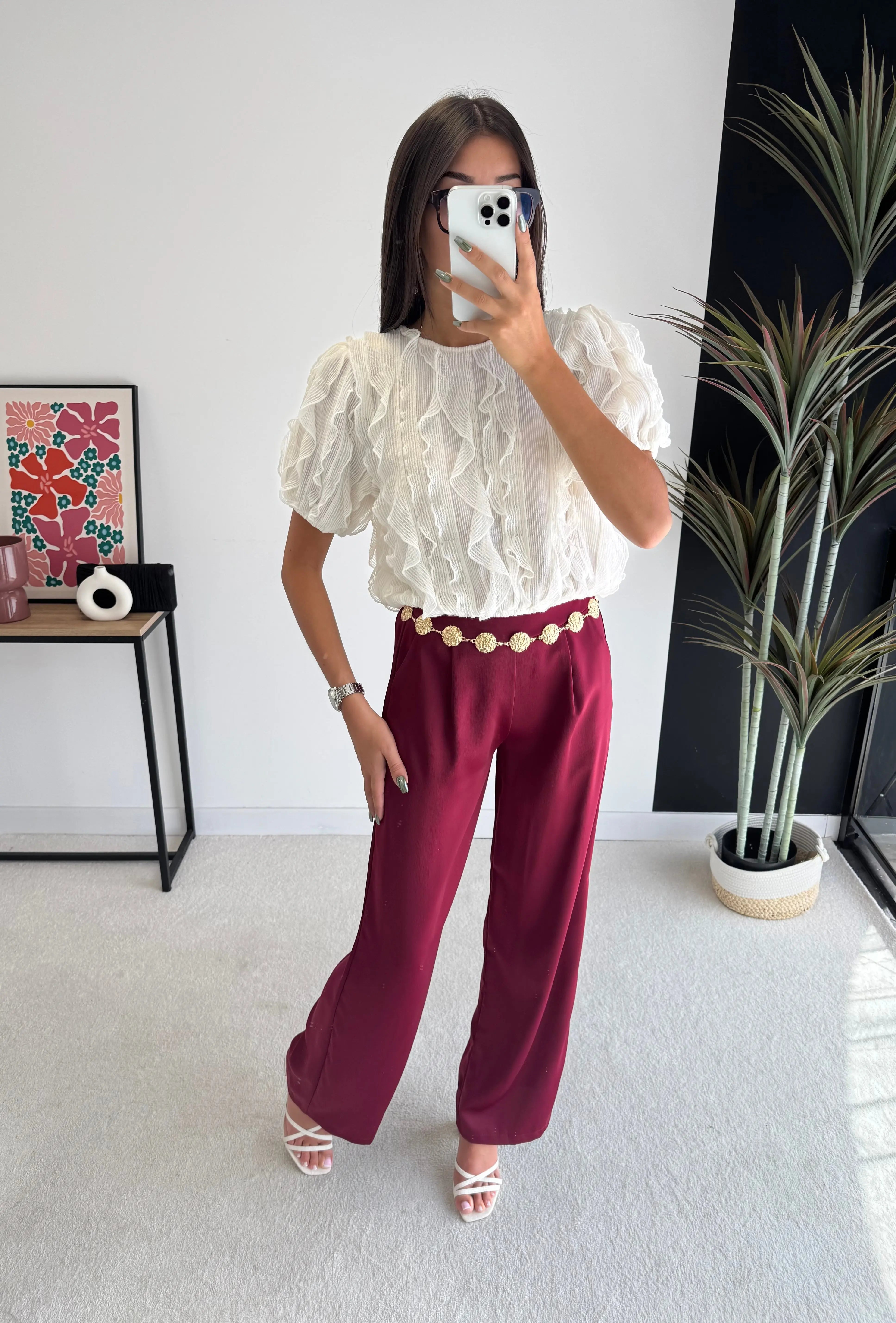 Pantalon bordeaux