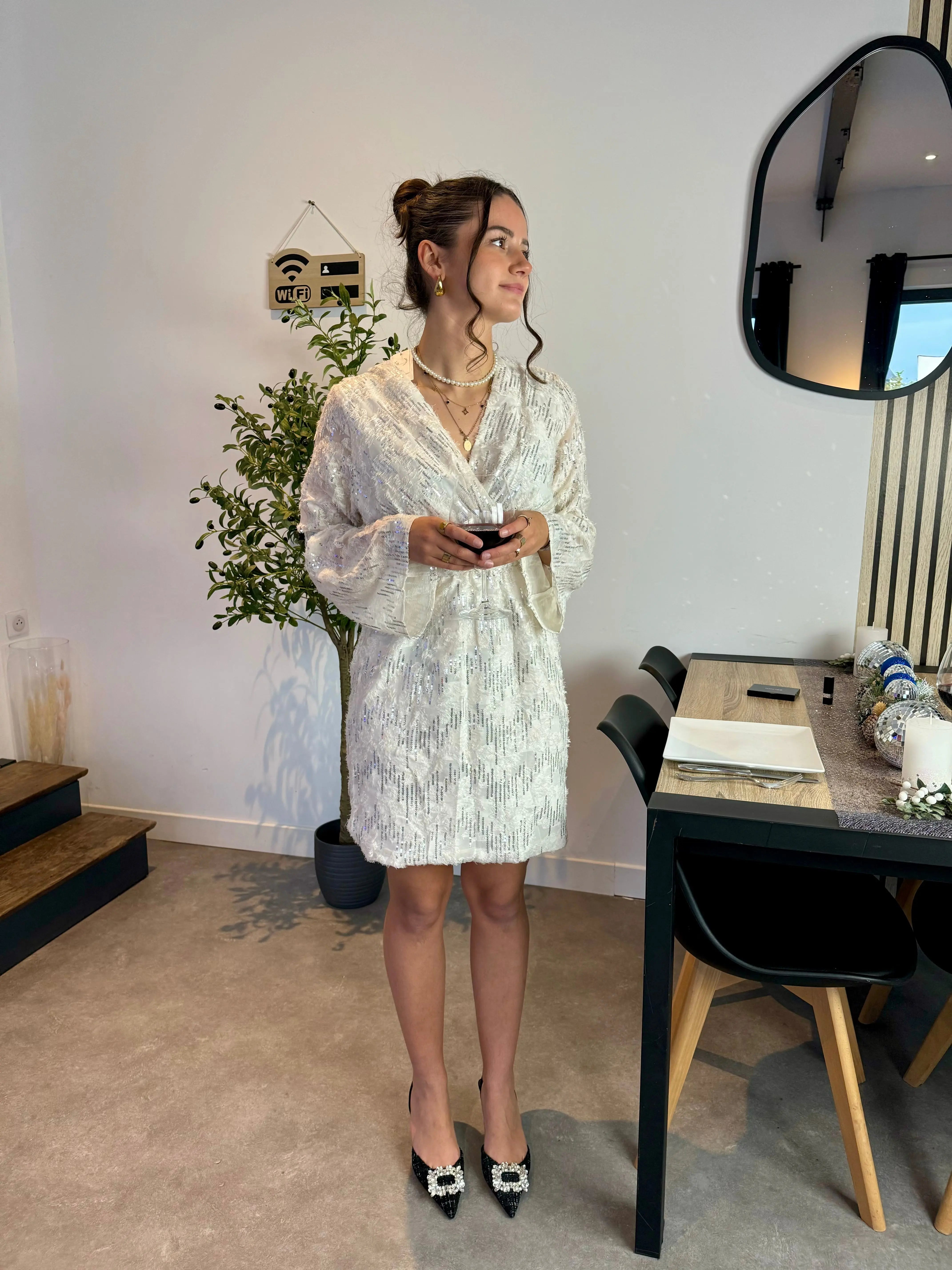 Robe évasée à sequins