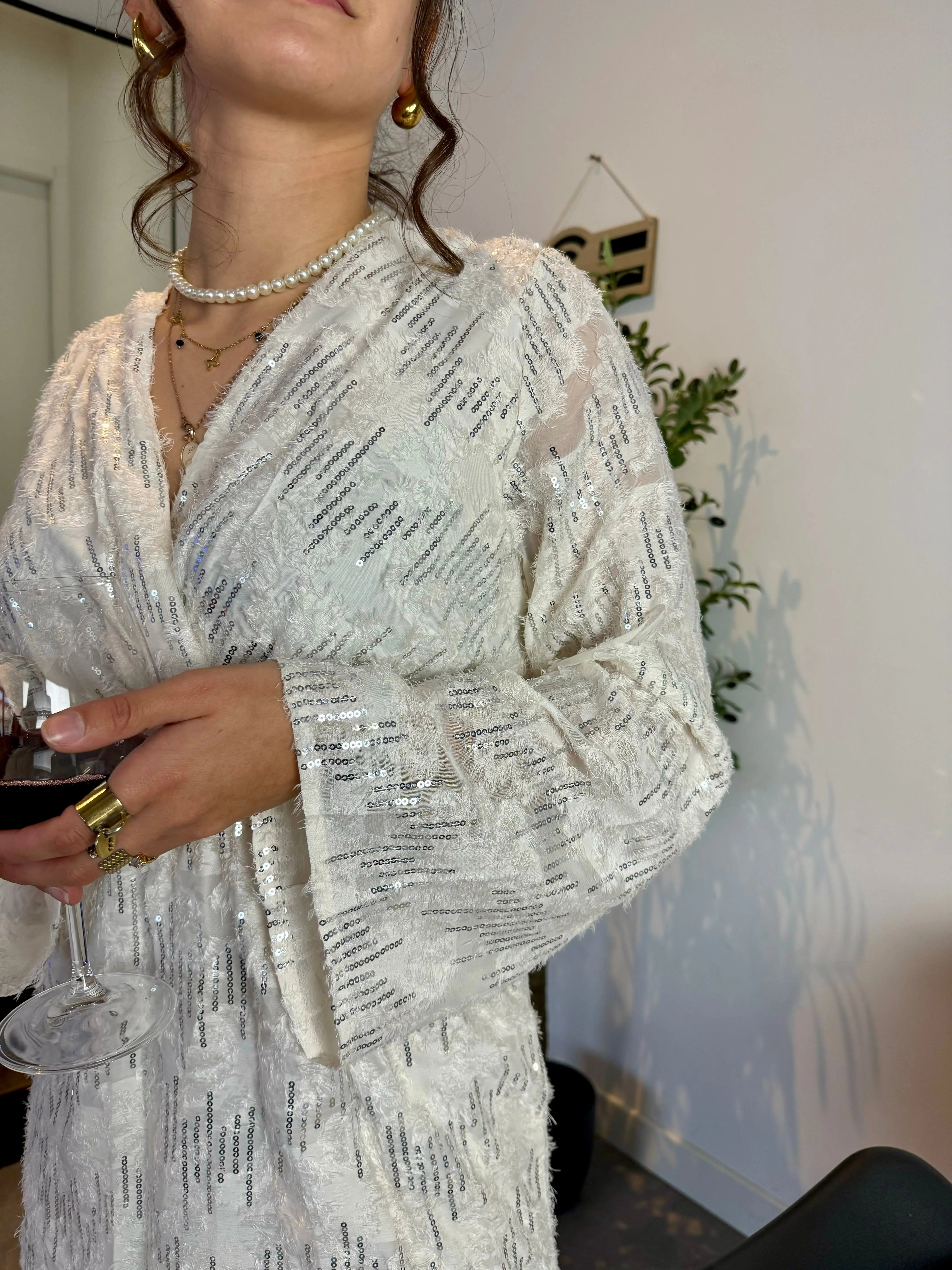 Robe évasée à sequins