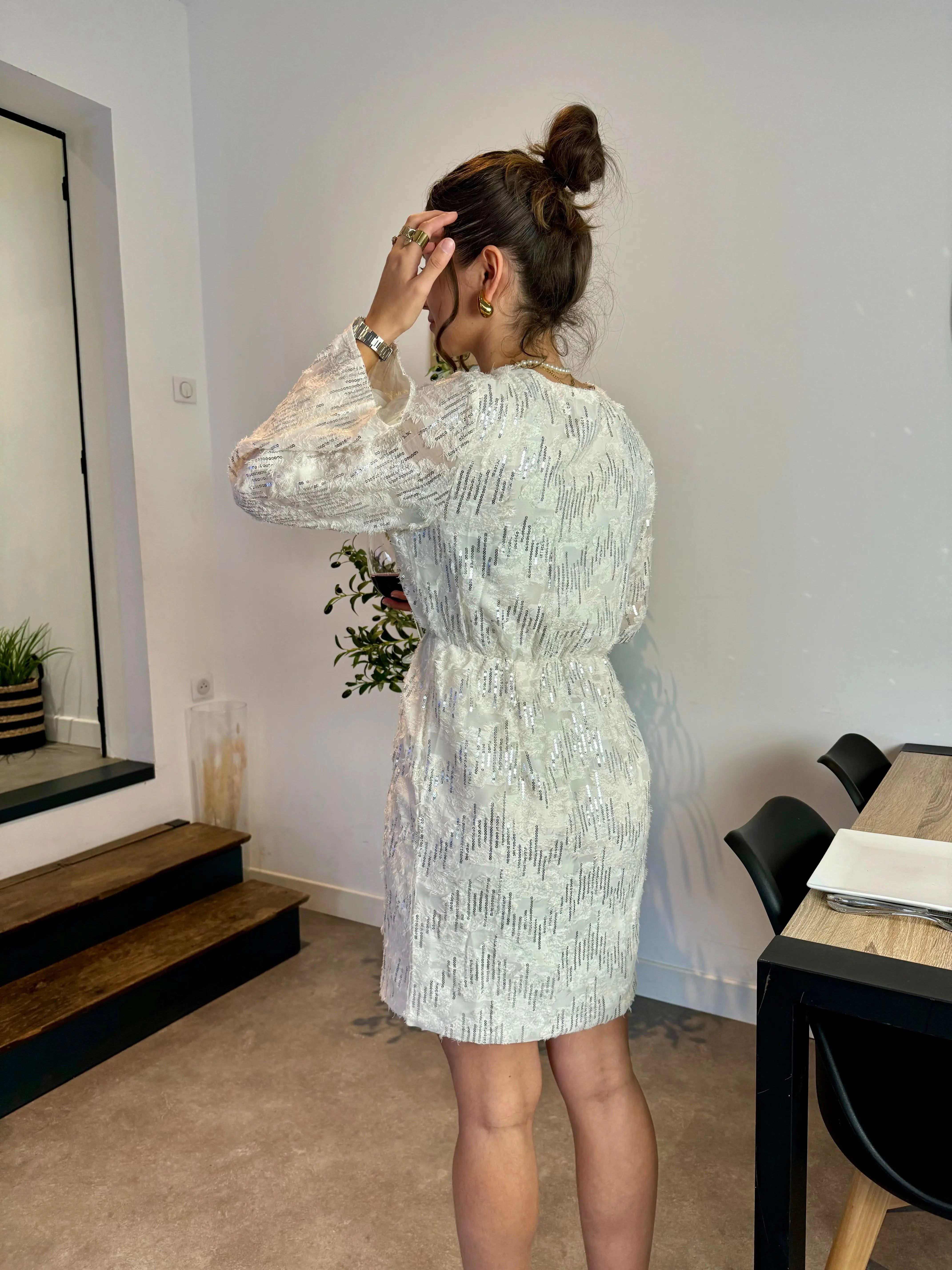 Robe évasée à sequins