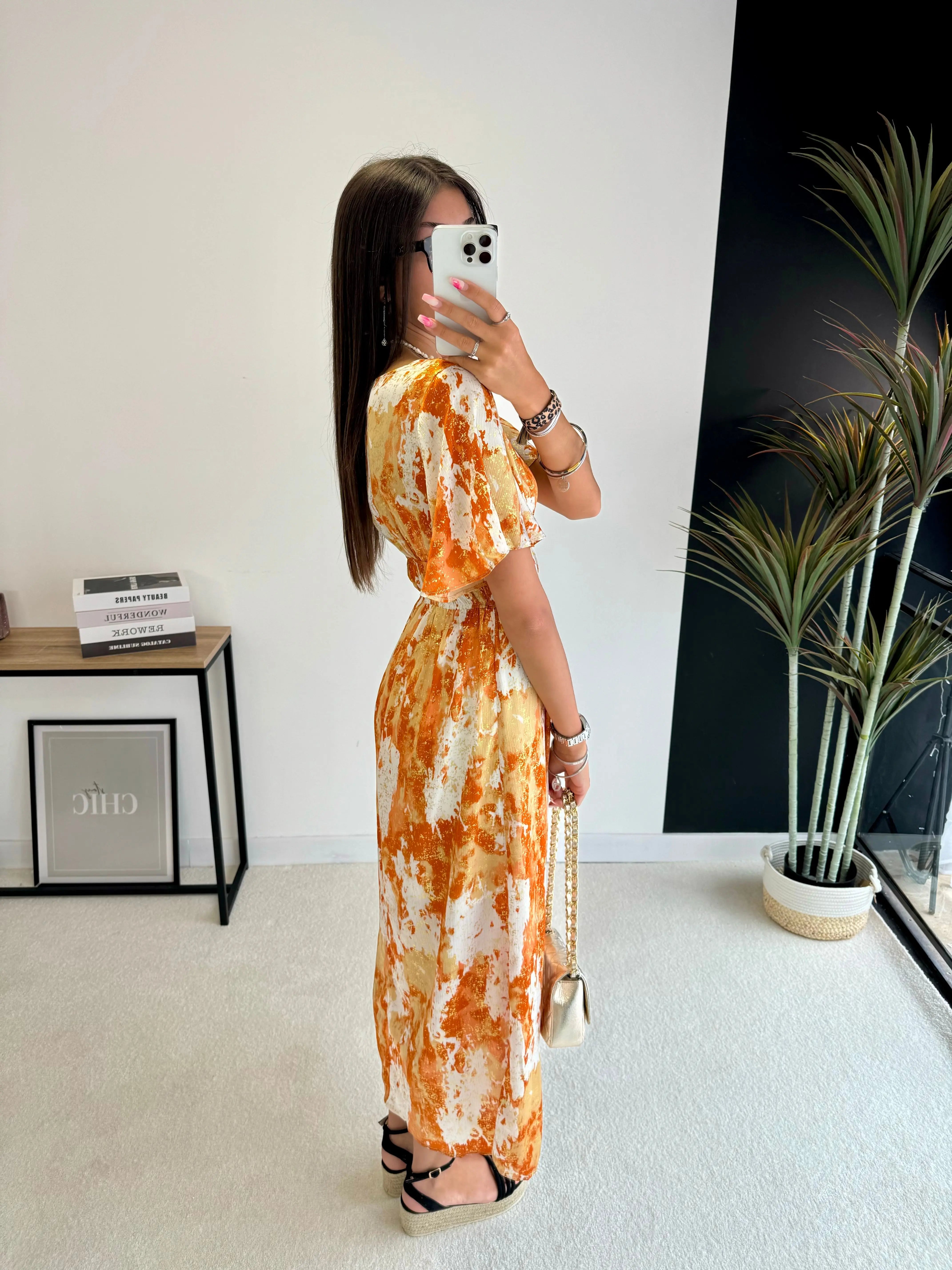 Robe longue orange