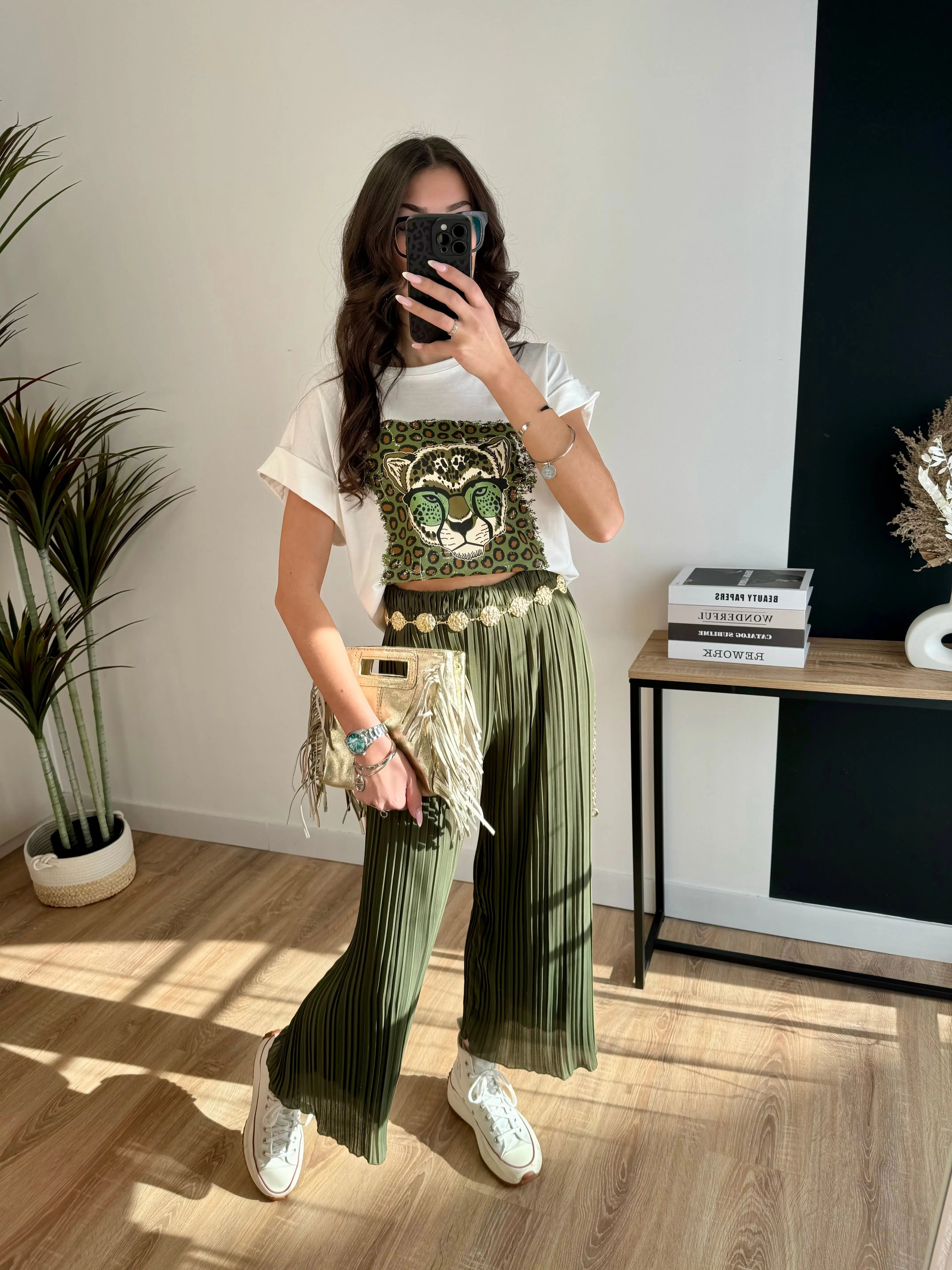 Tee-shirt léopard blanc