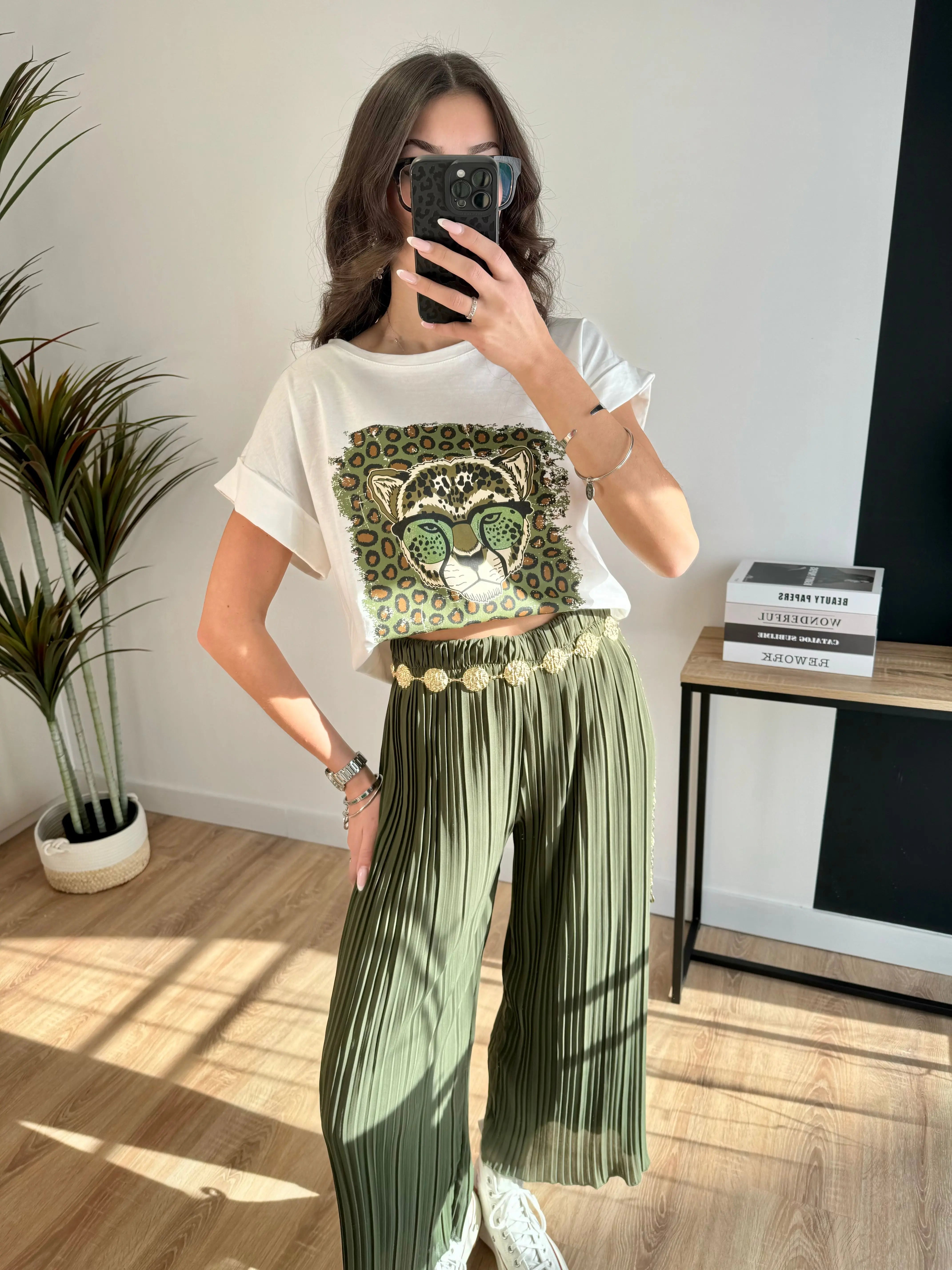 Tee-shirt léopard blanc