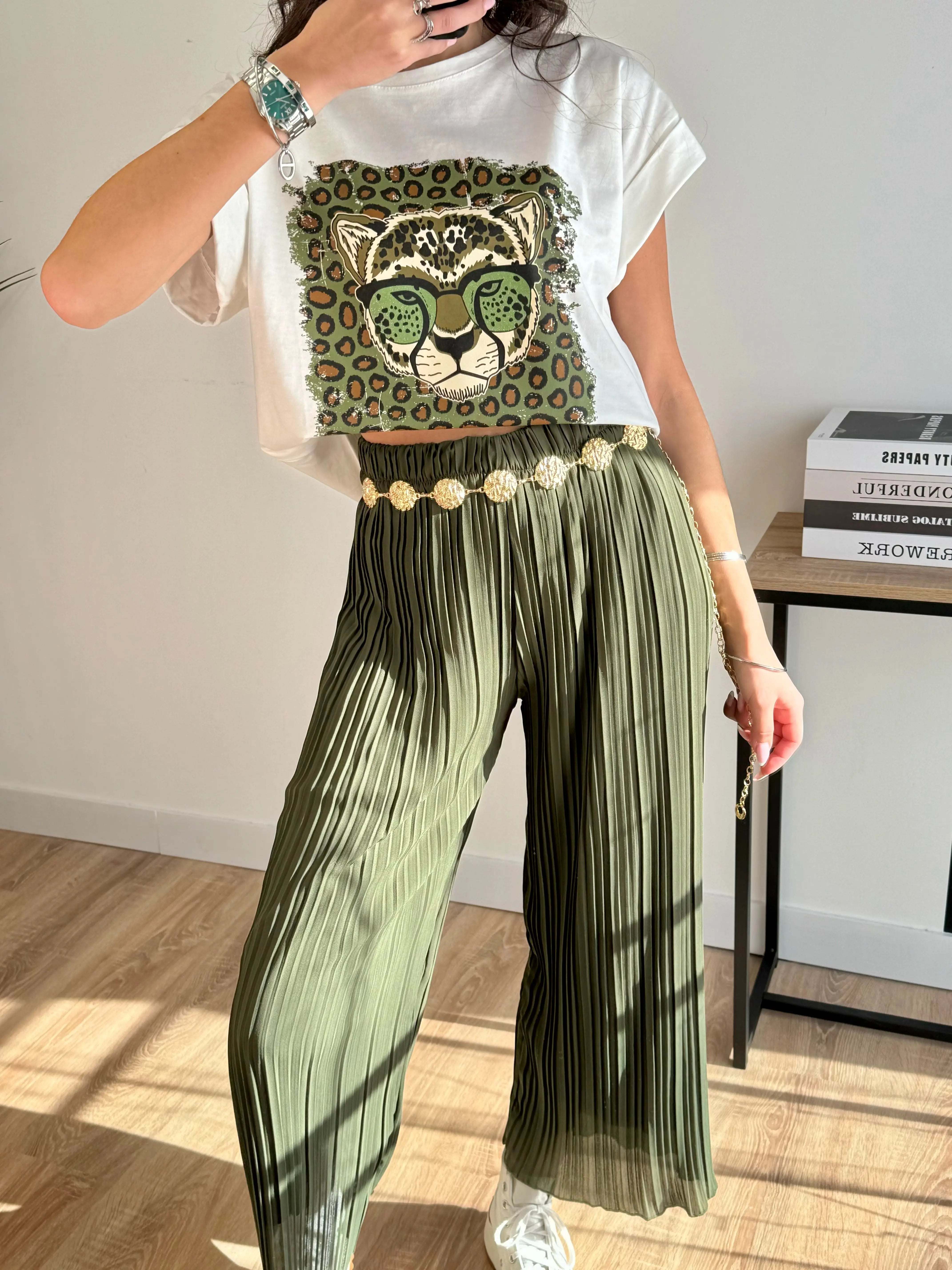 Tee-shirt léopard blanc