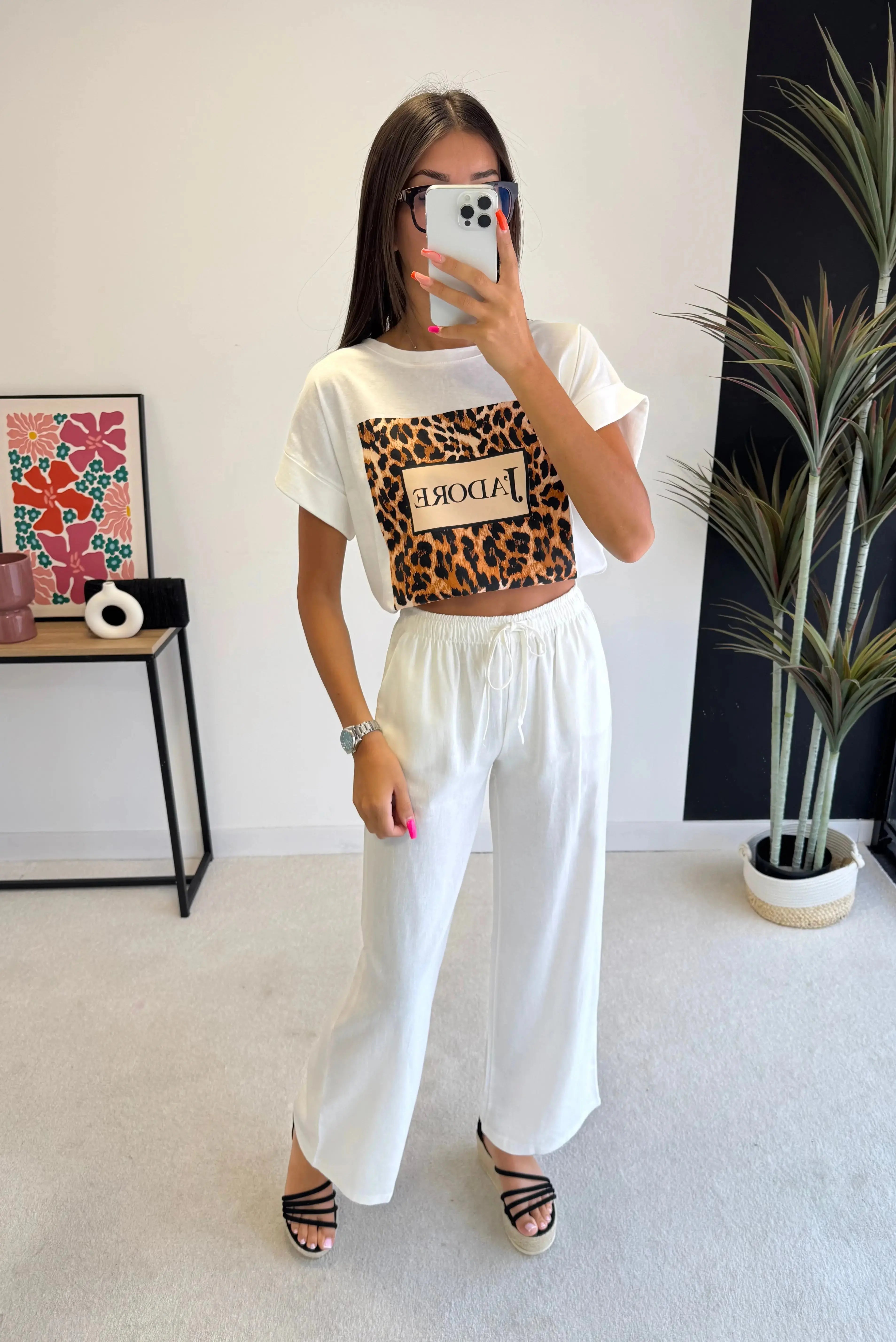 Pantalon en lin blanc