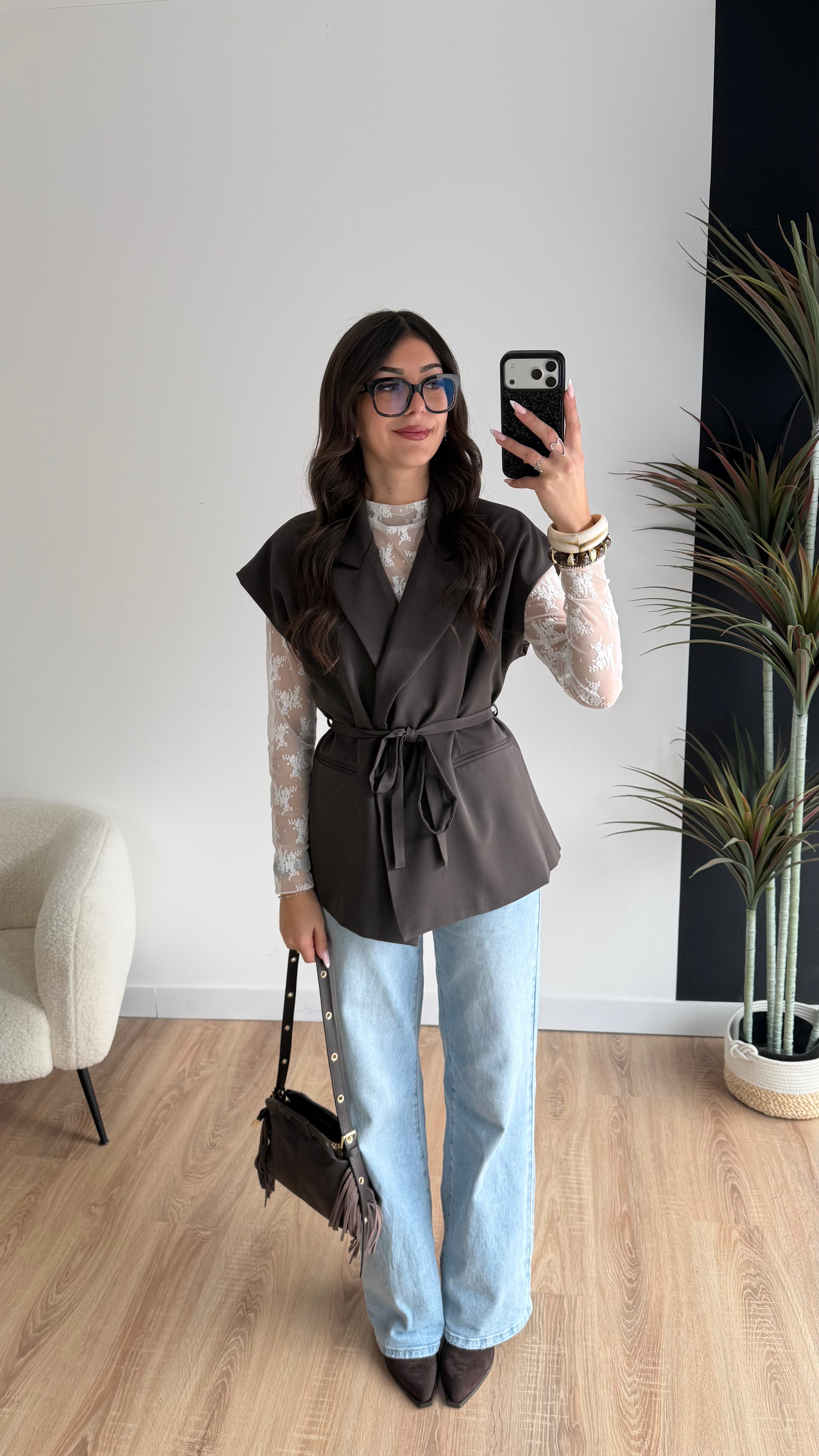 Blazer sans manches choco