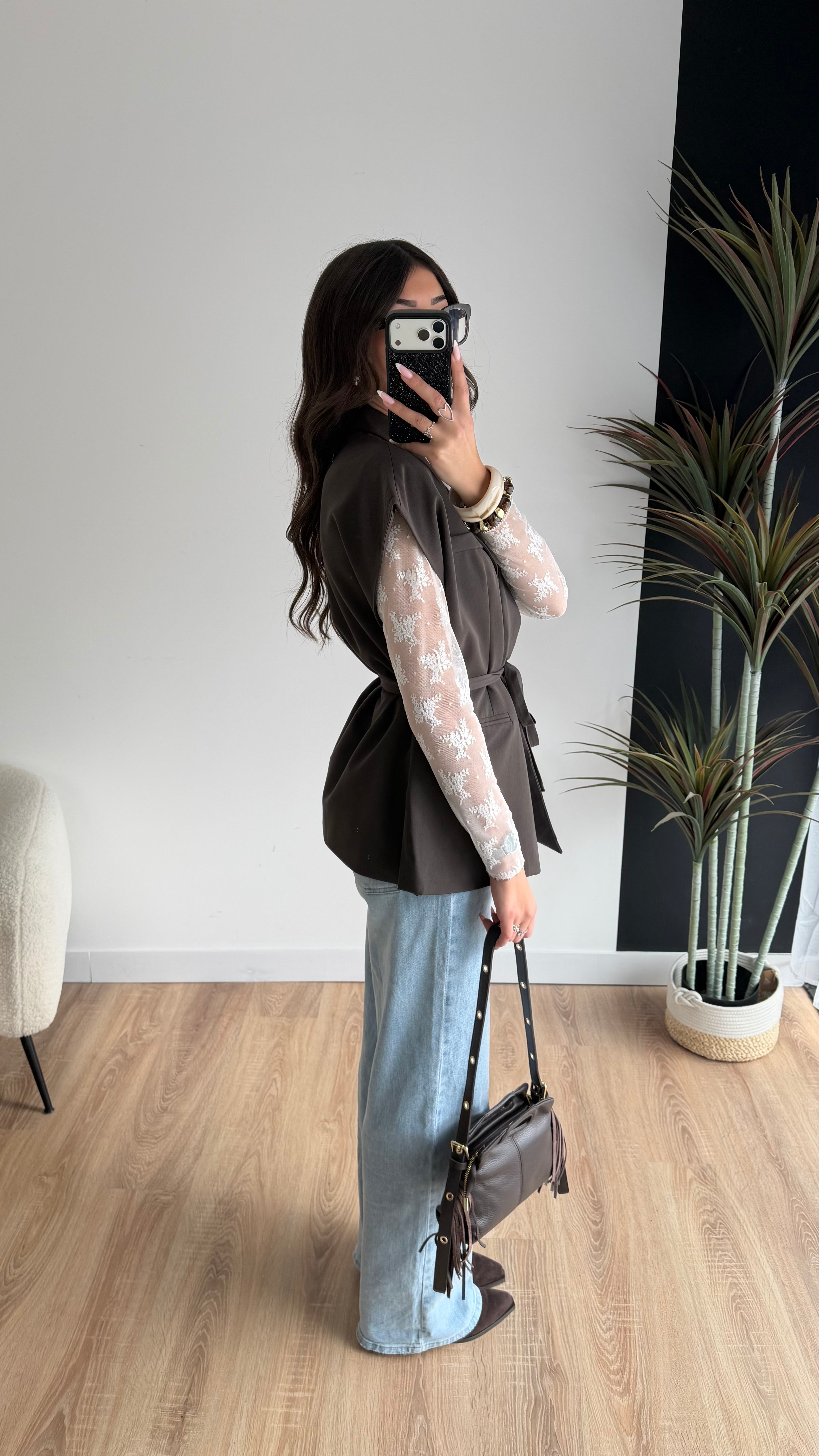 Blazer sans manches choco