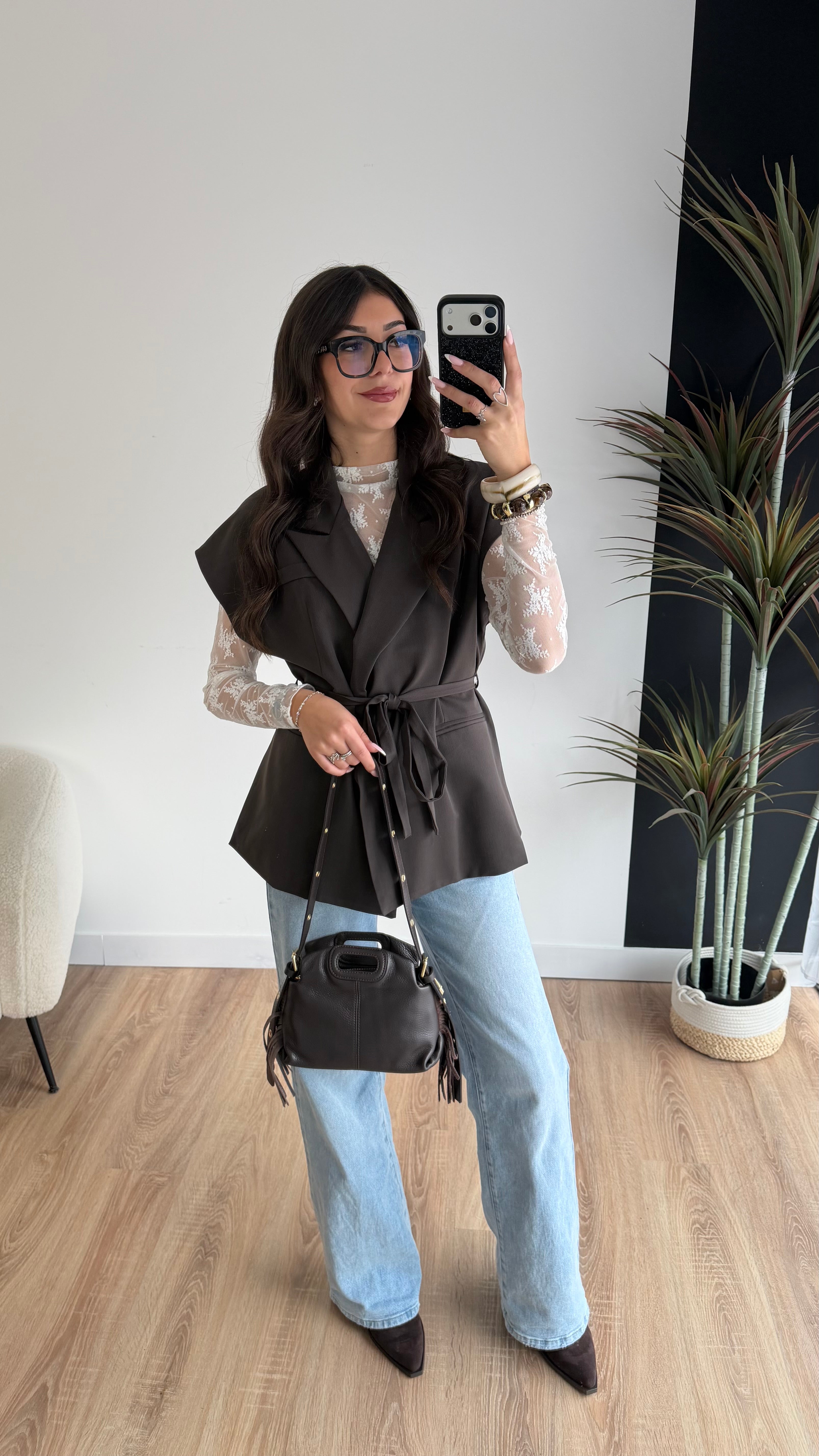 Blazer sans manches choco