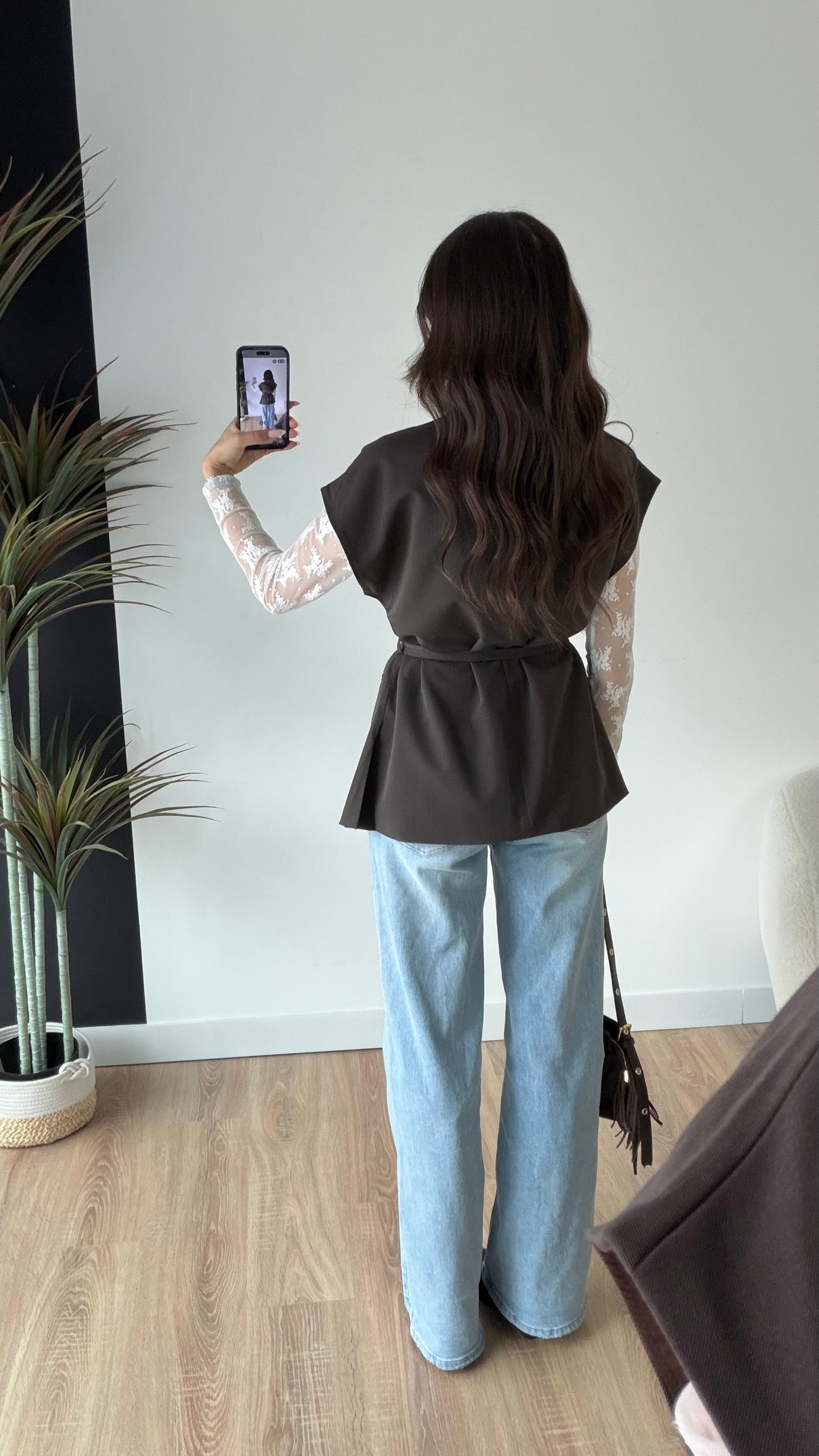 Blazer sans manches choco