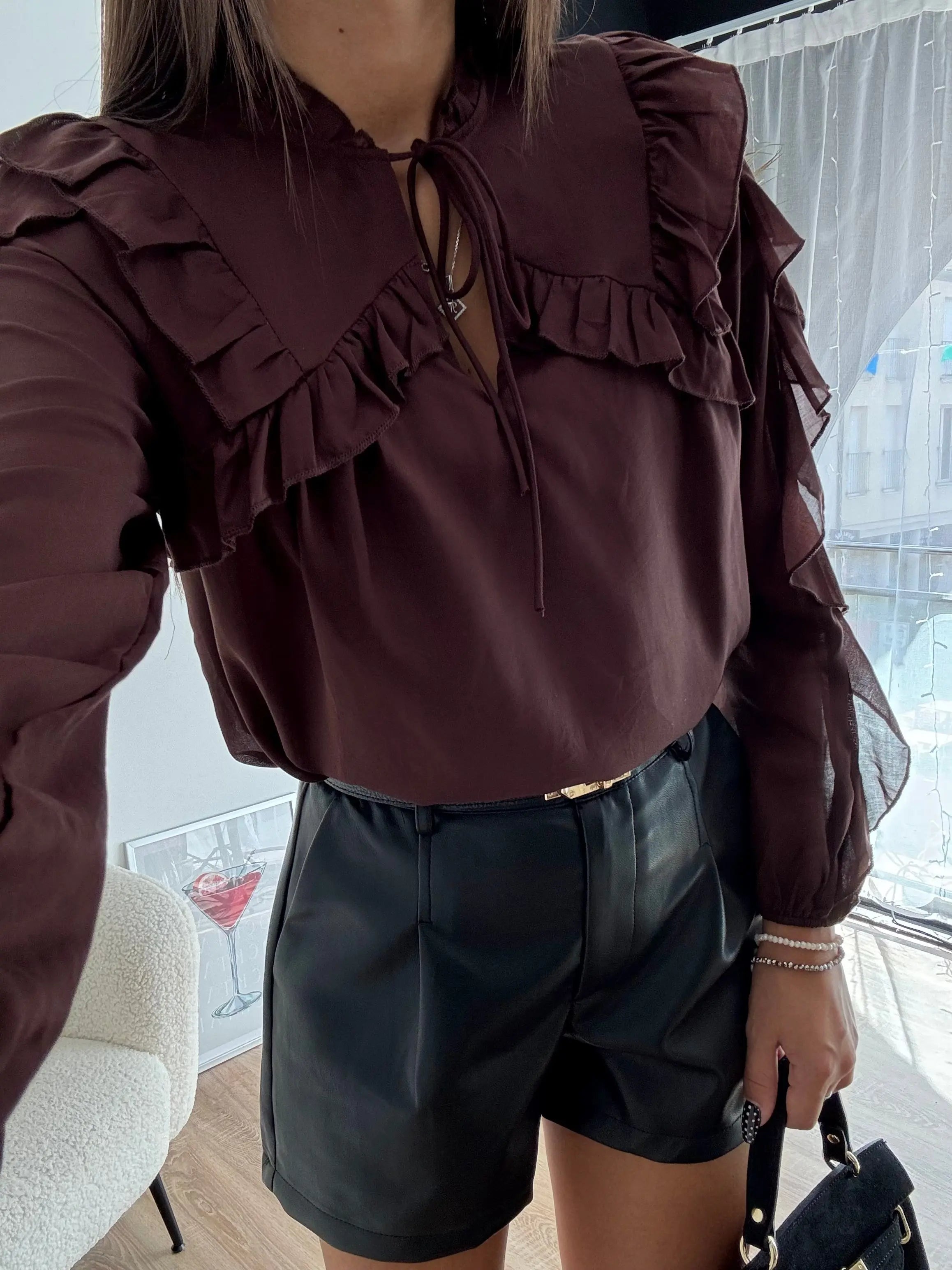 Blouse à volants manches et buste