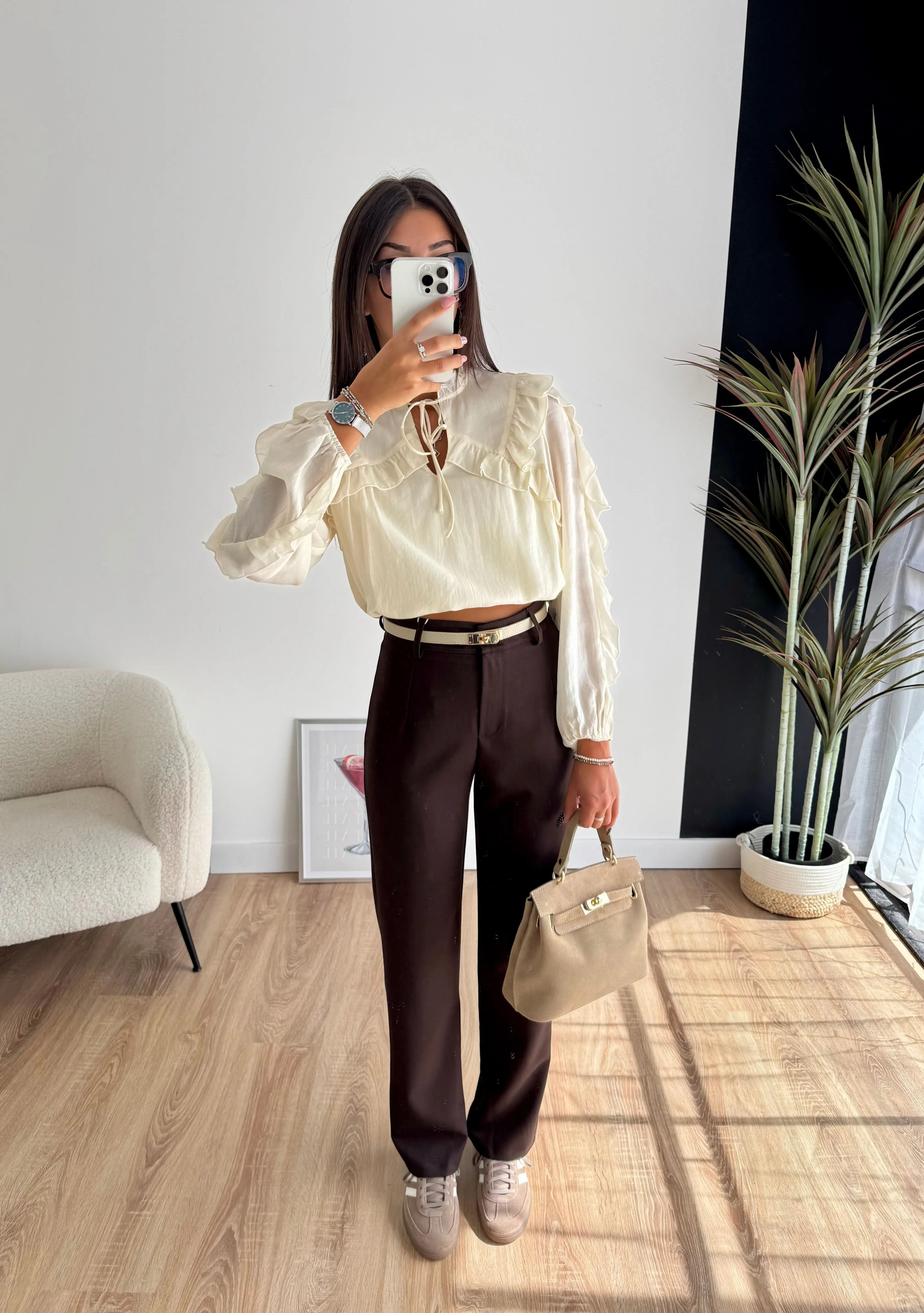 Blouse à volants manches et buste