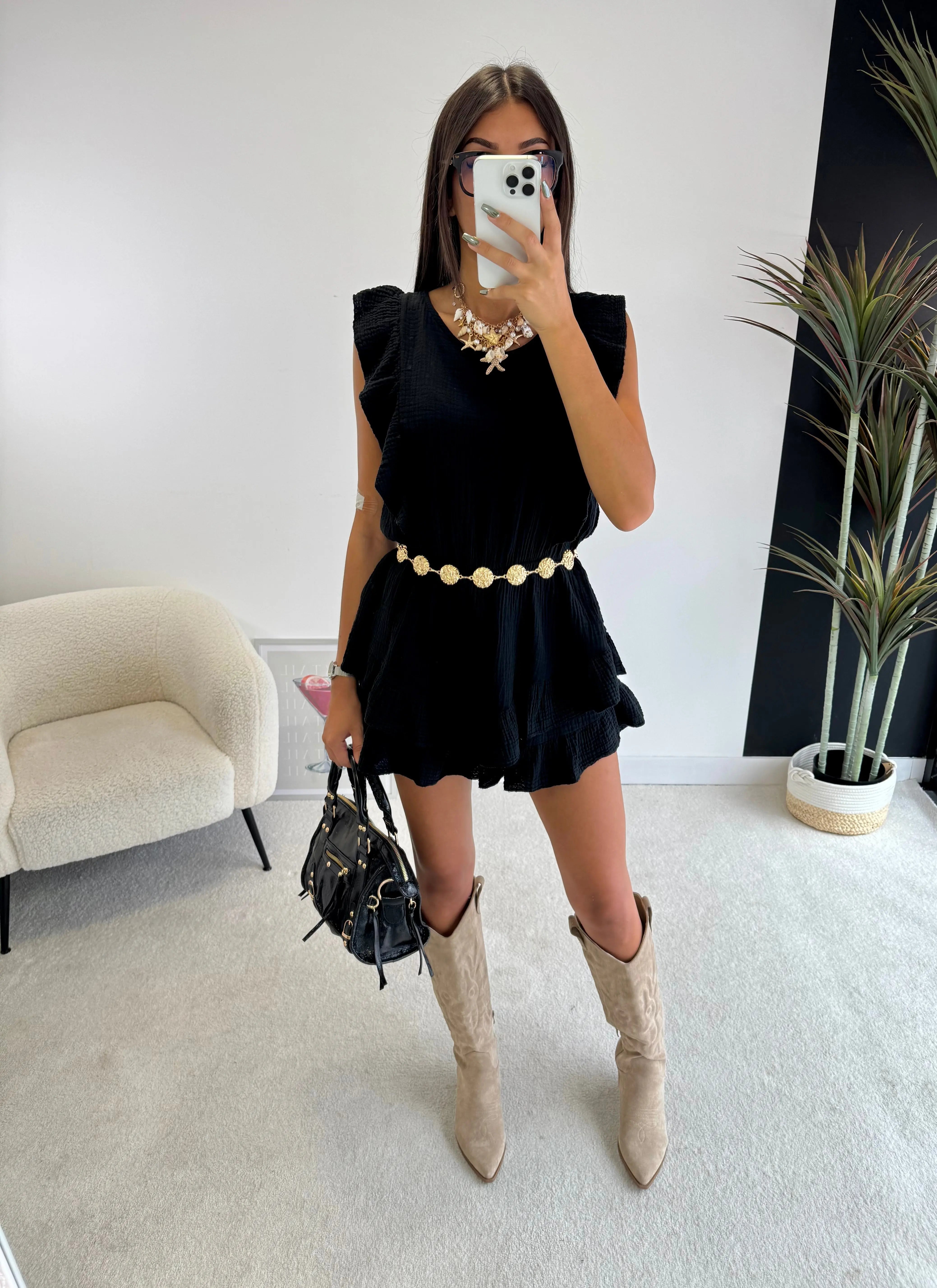 Combi-short en gaze de coton