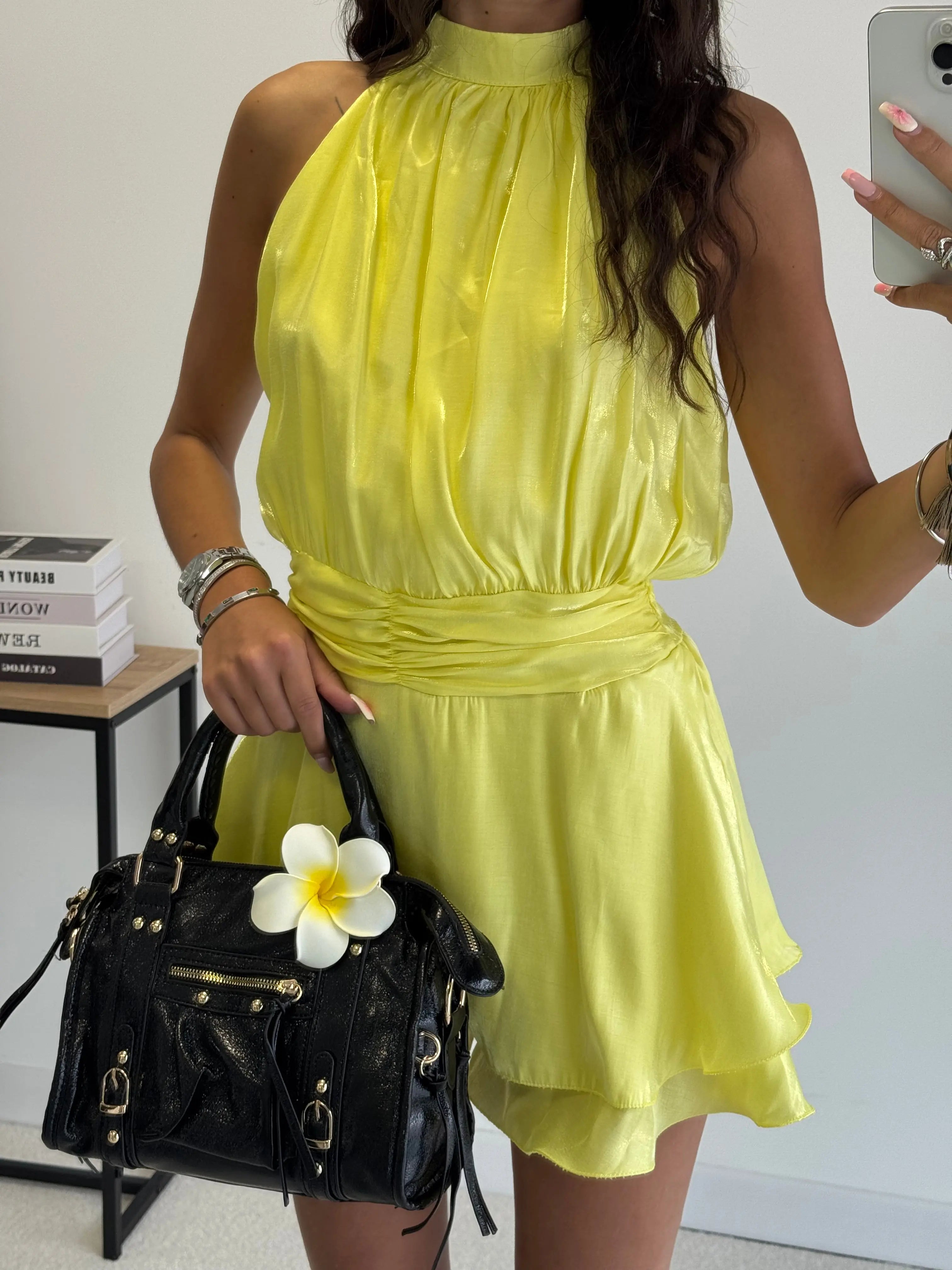 Combi-short satinée