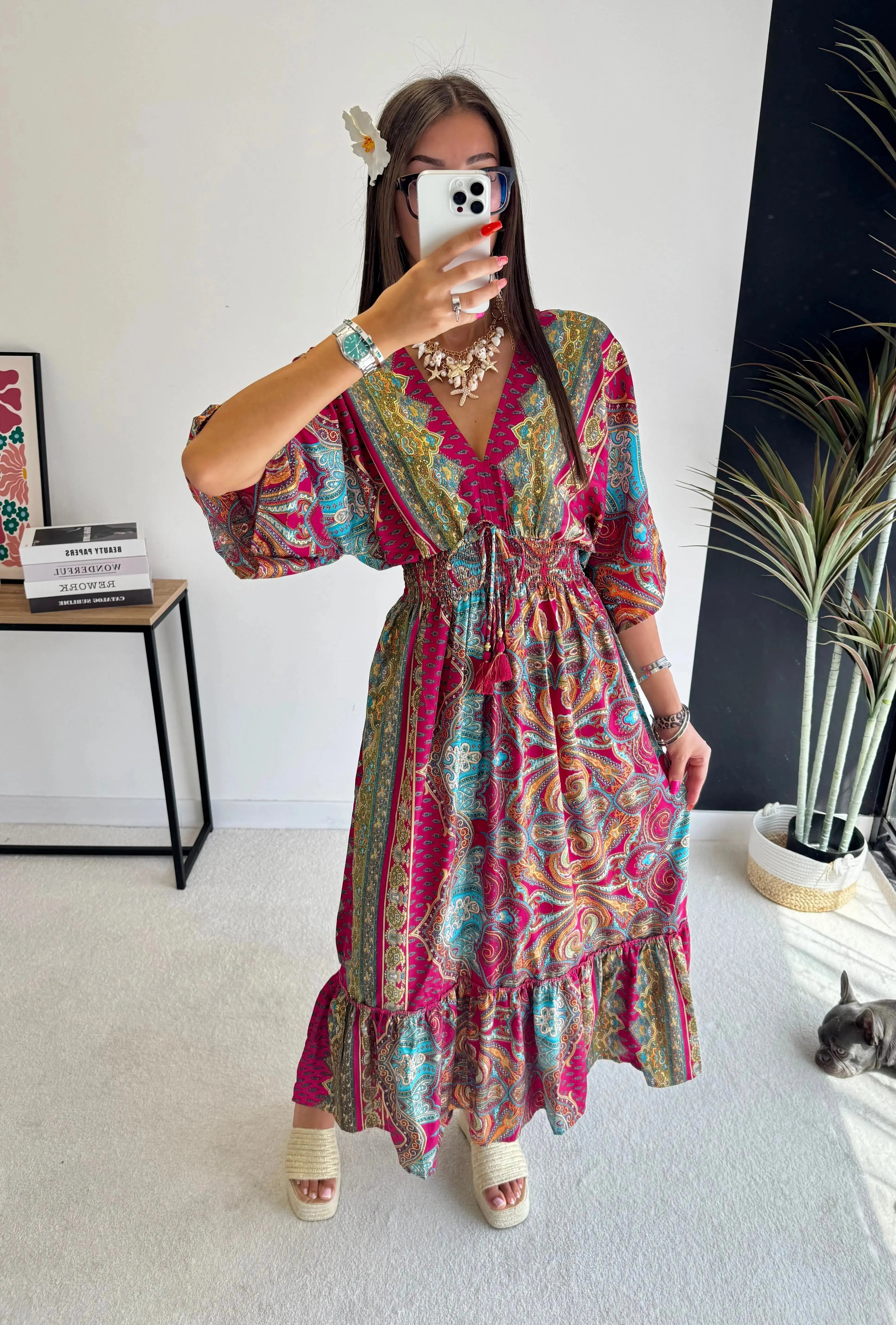 Mules compensées dorées