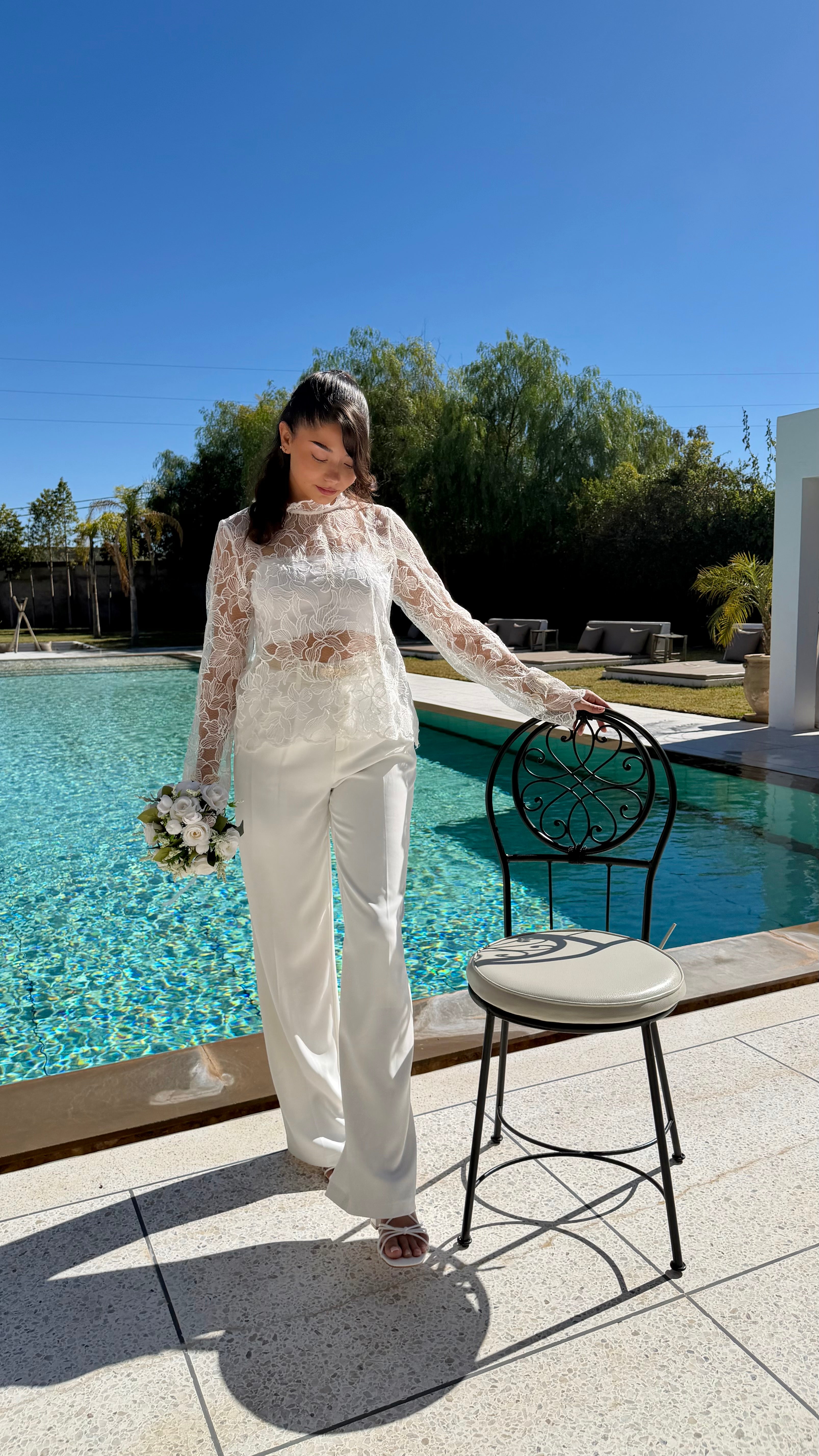 Pantalon fluide blanc