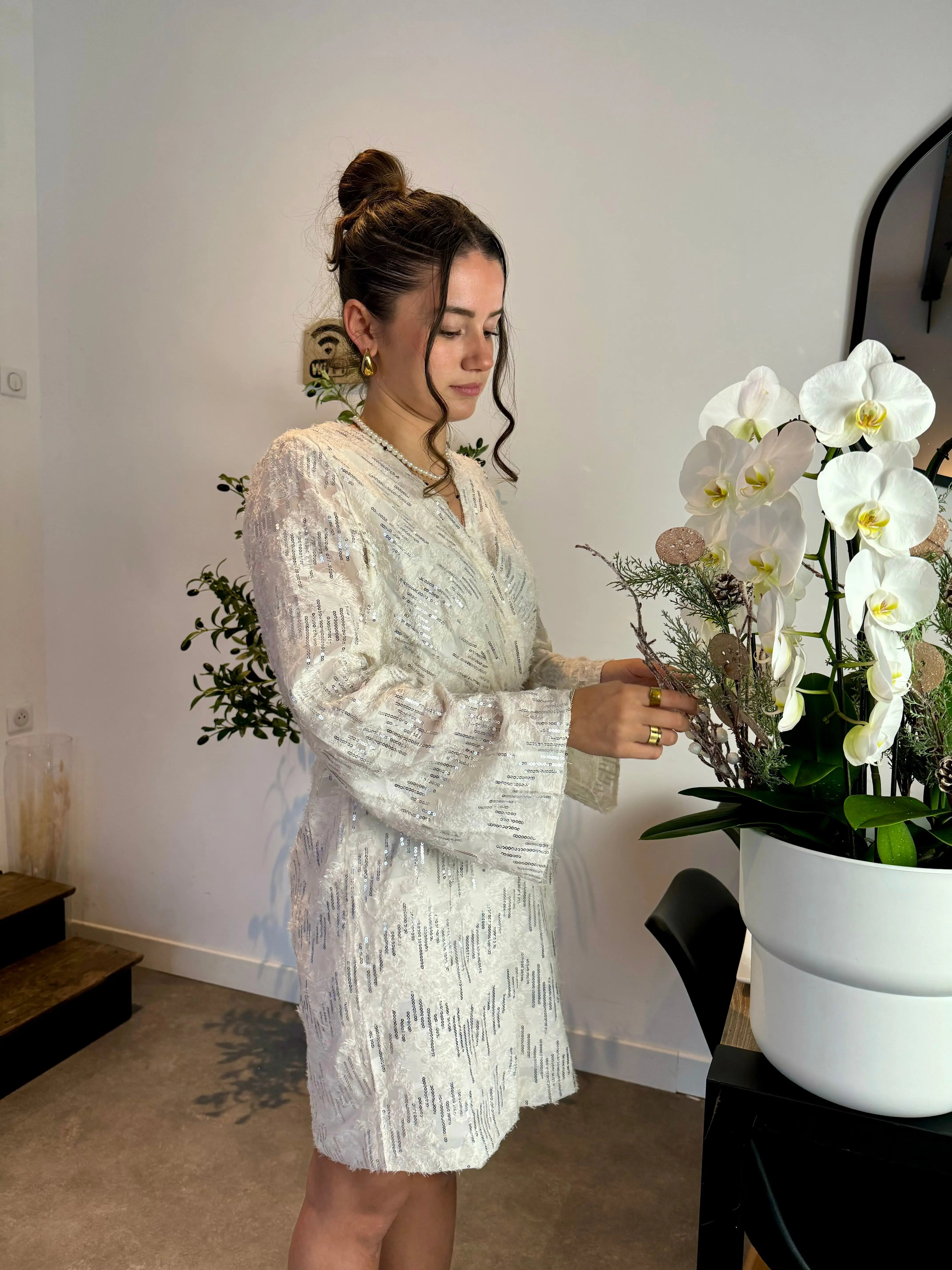 Robe évasée à sequins