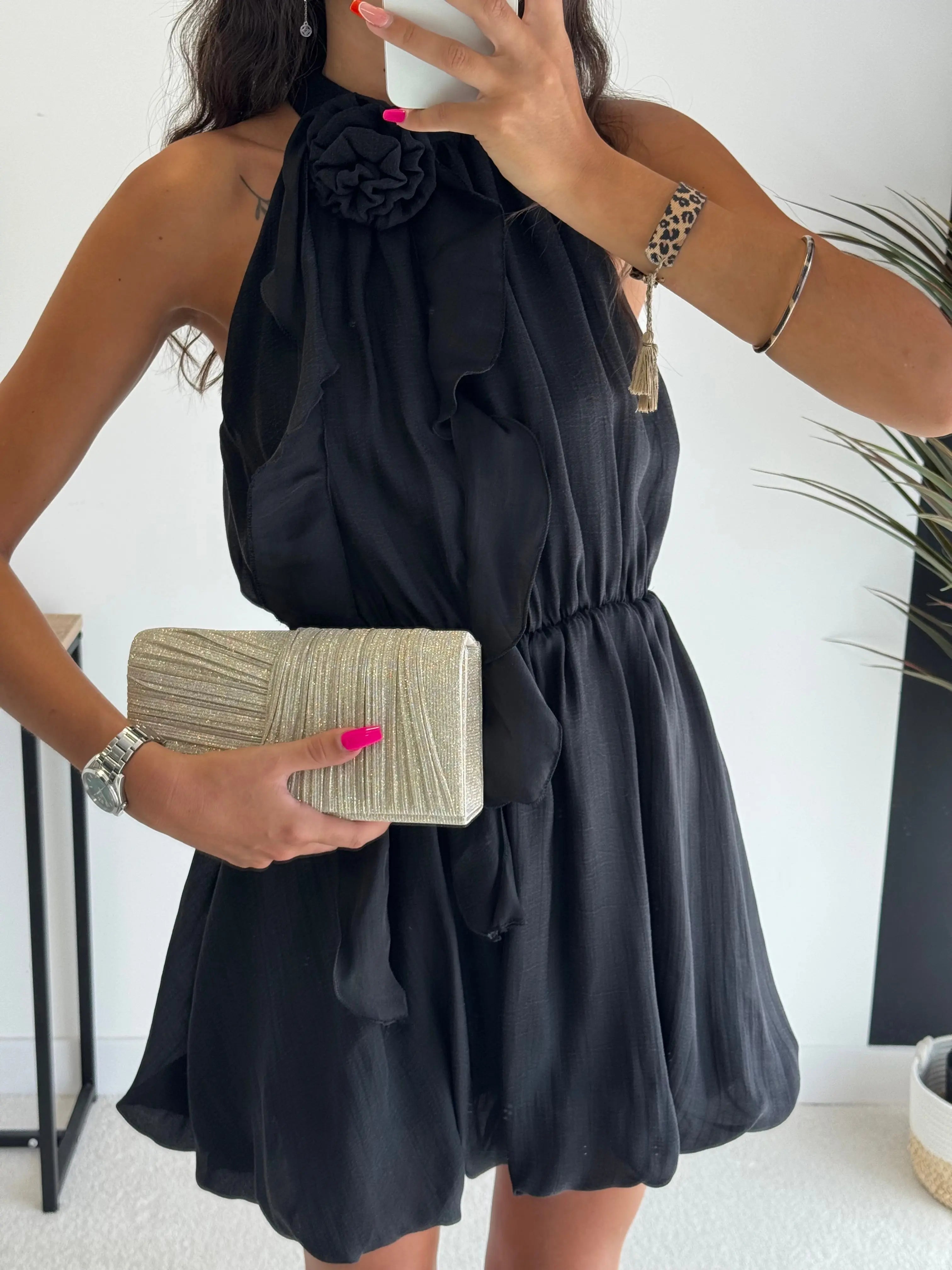 Robe courte à fleurs