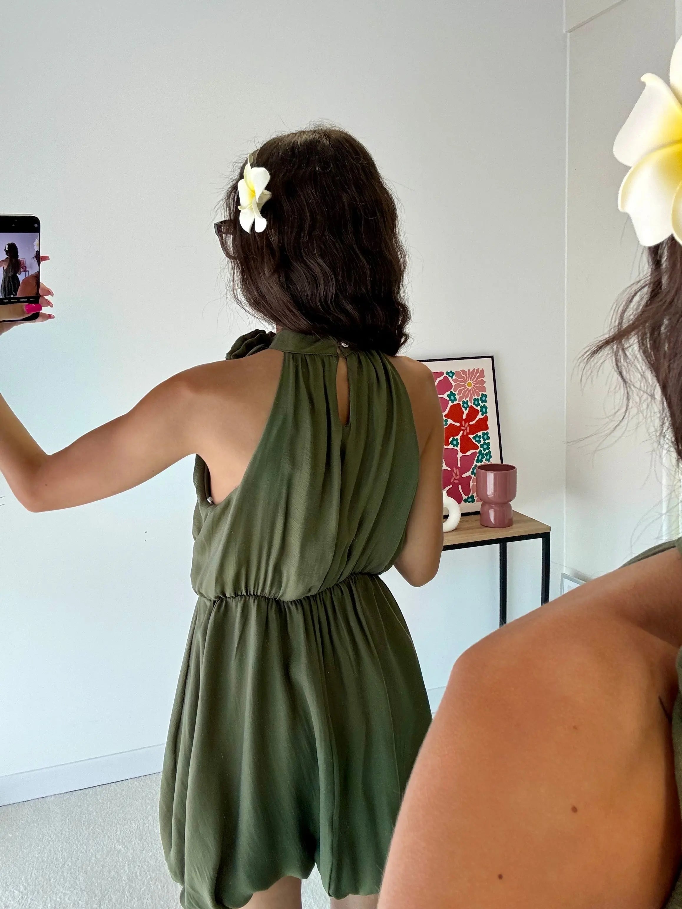 Robe courte à fleurs