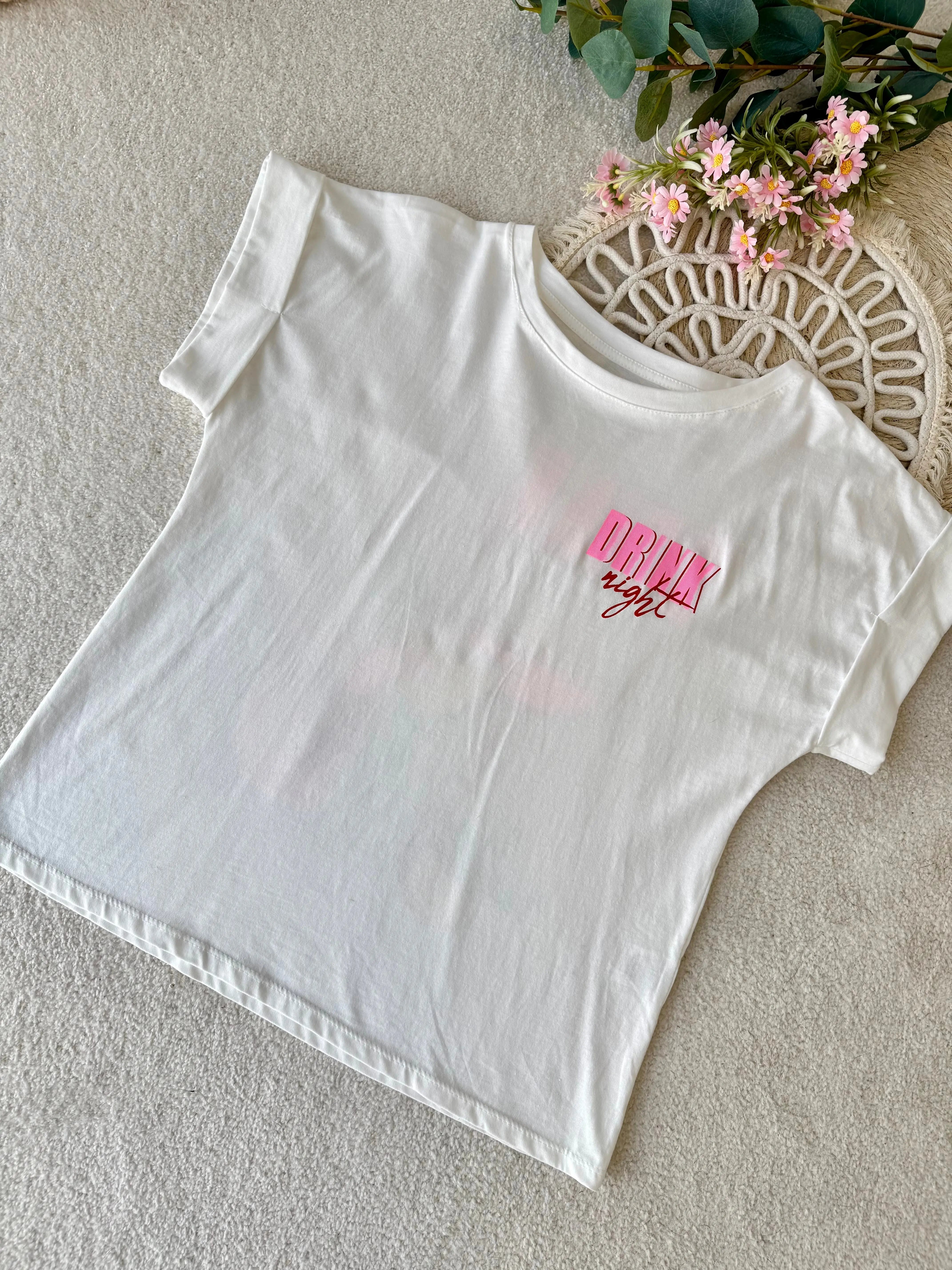 Tee-shirt blanc DRINK