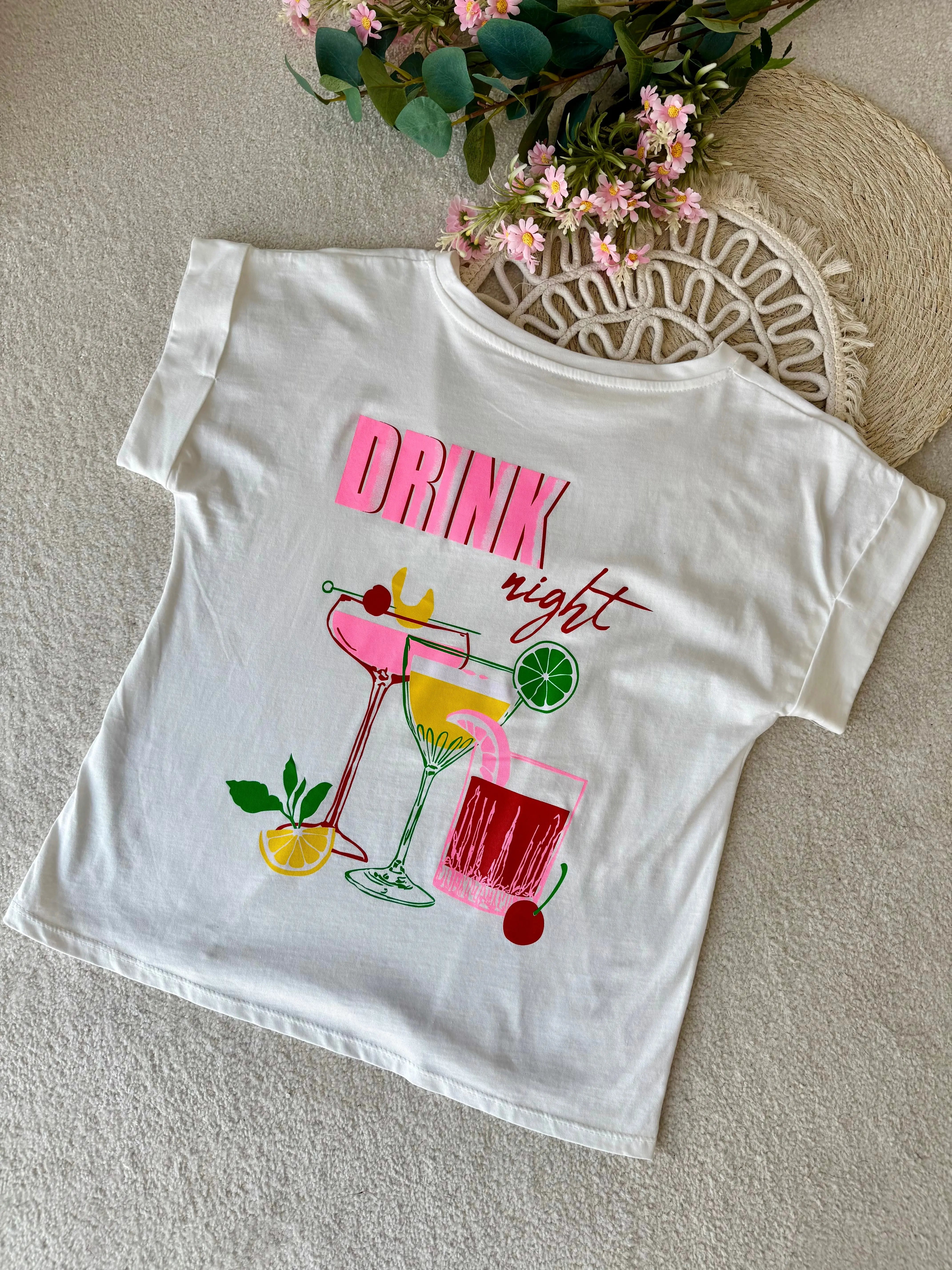 Tee-shirt blanc DRINK