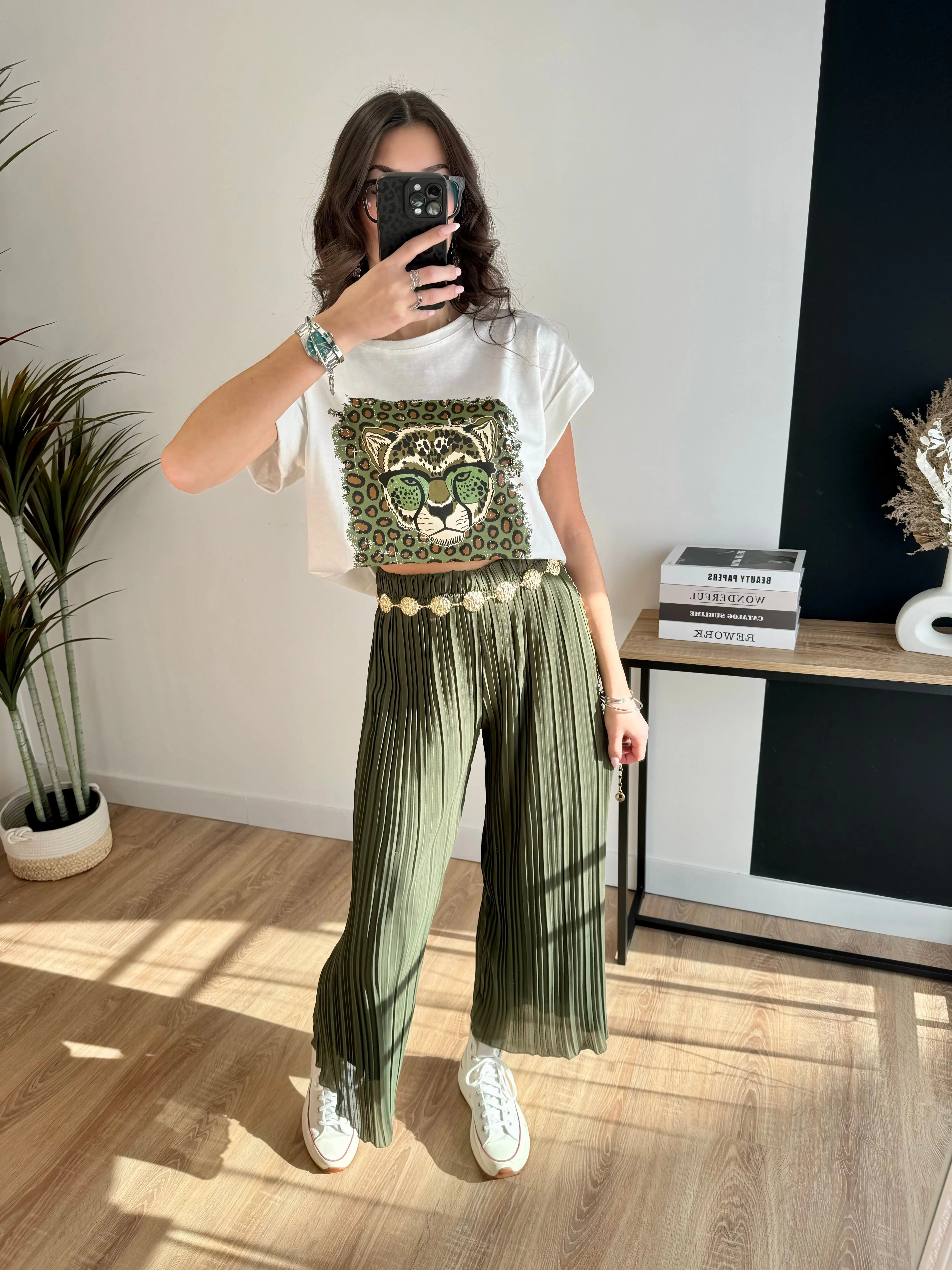 Tee-shirt léopard blanc